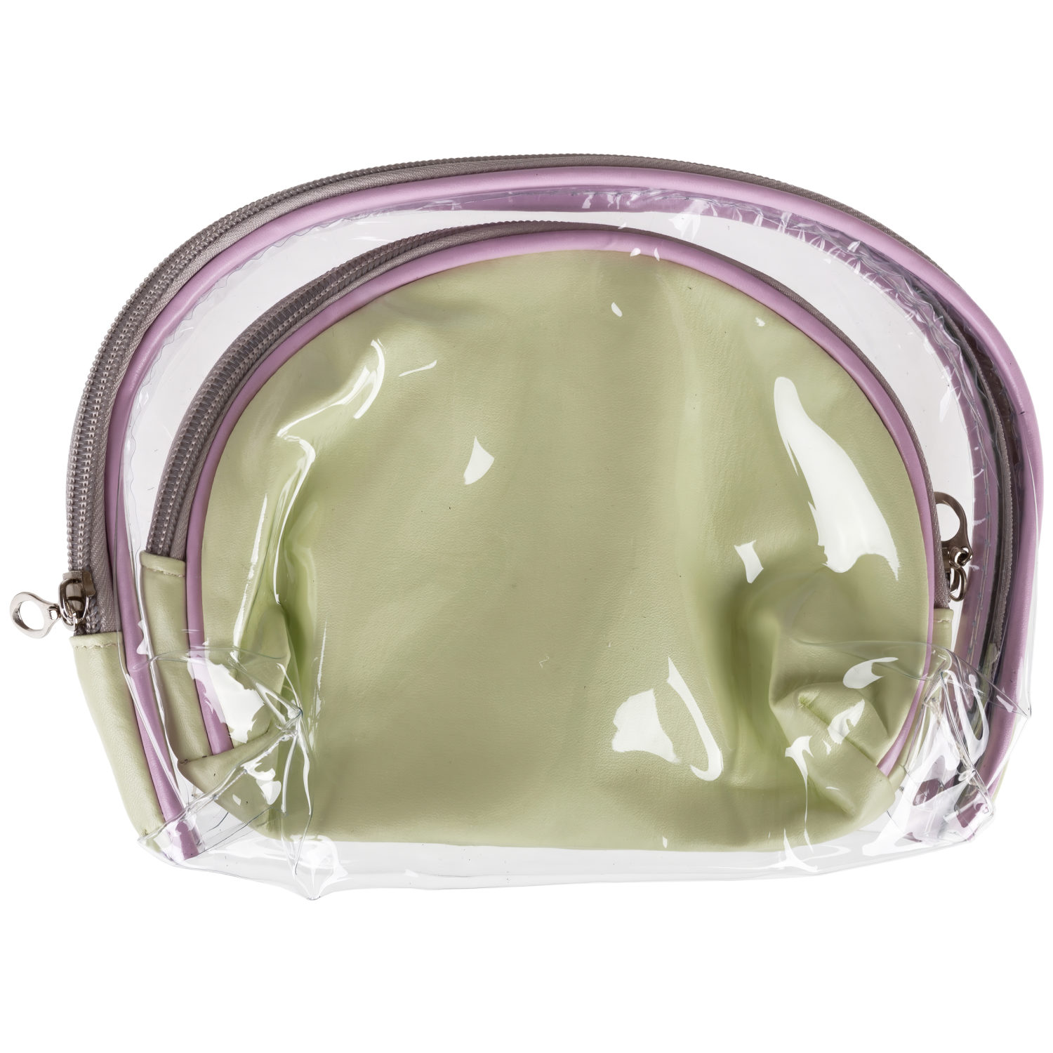 Набор из косметичек 2в1 Lukky Glam Dessert, прозрачная (24*15*8.5 см) и цветная с лого (19*11*8 см)