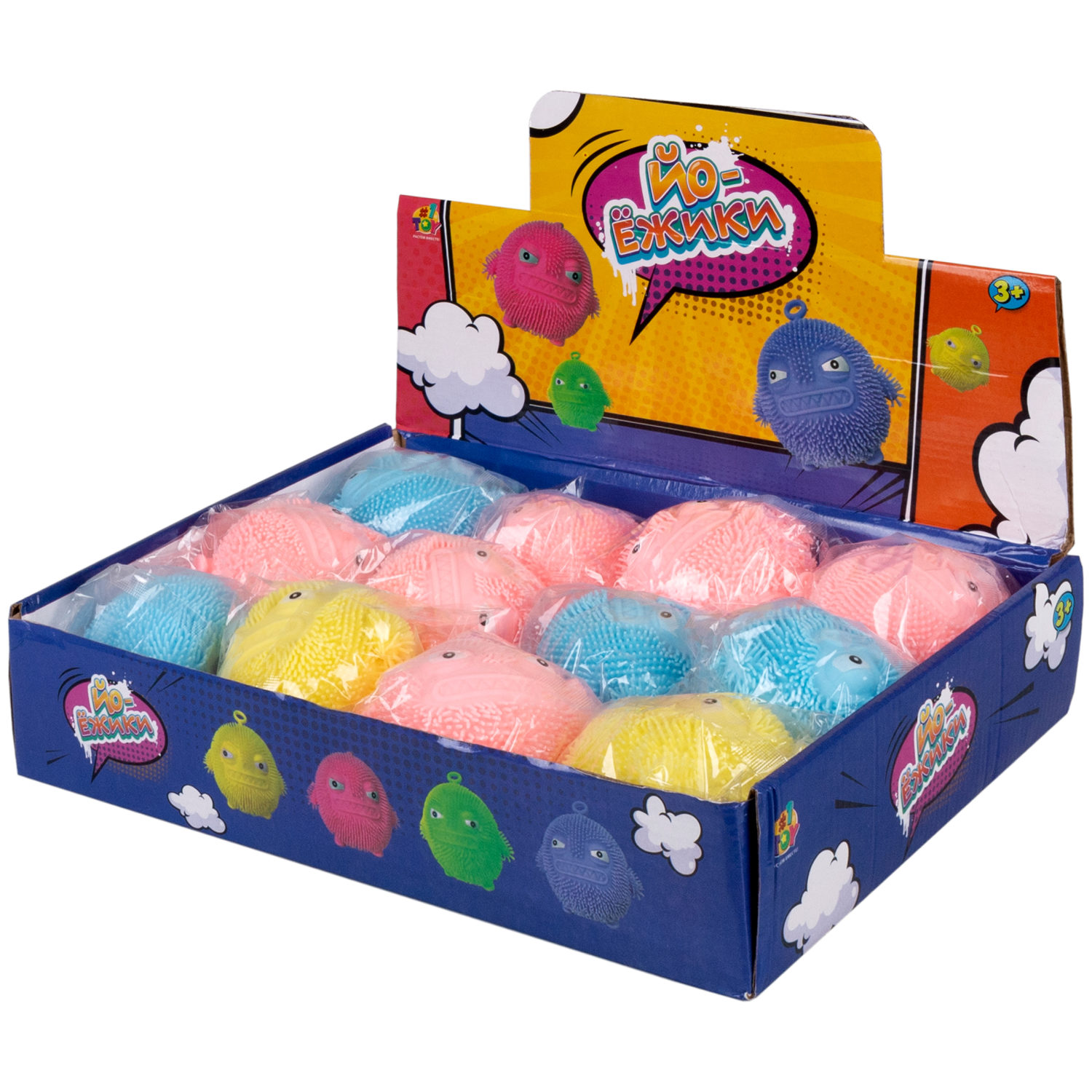 1Toy Йо-Ёжик "Монстры", 8х8 cм, 4 вида в ассортименте