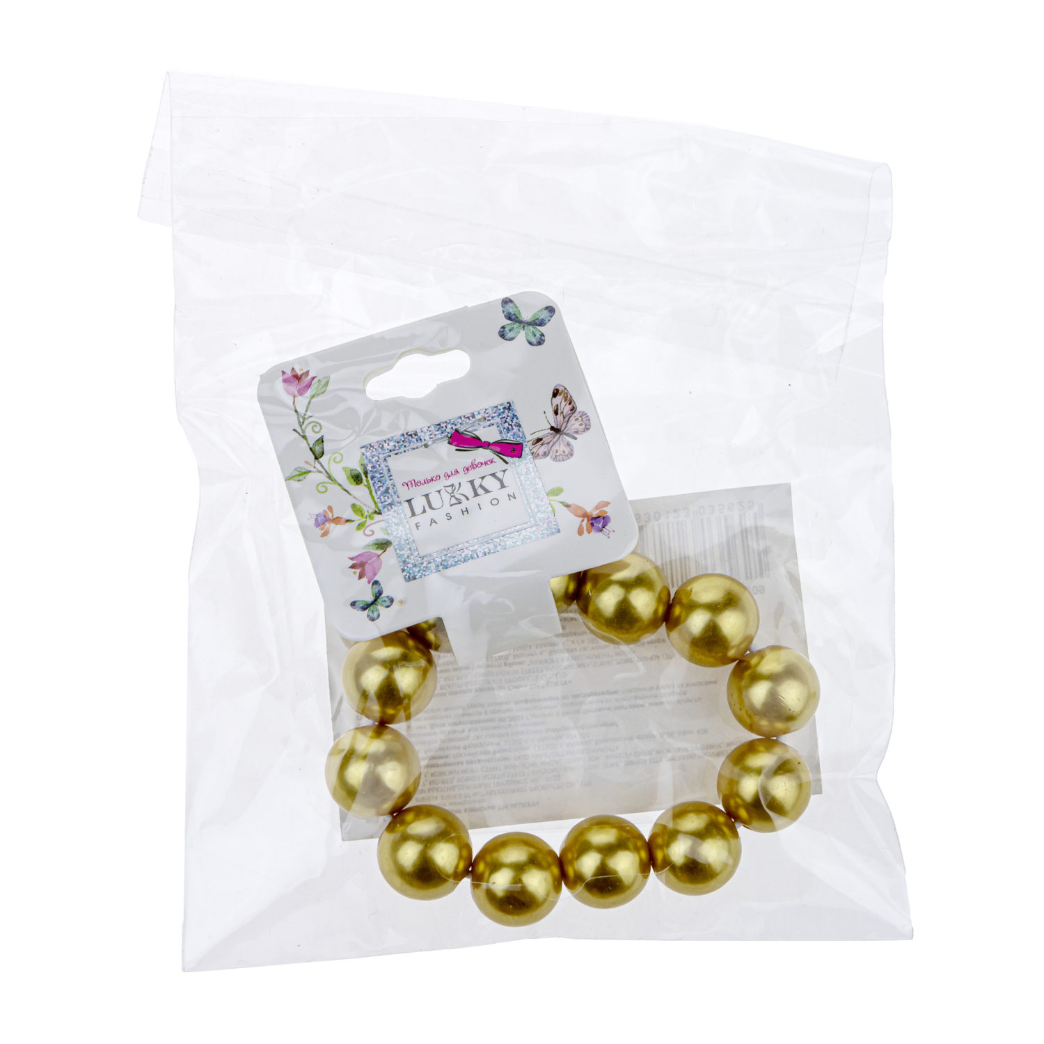 Lukky Fashion резинка жемчужины, D 7мм (сереб, золот, розов)