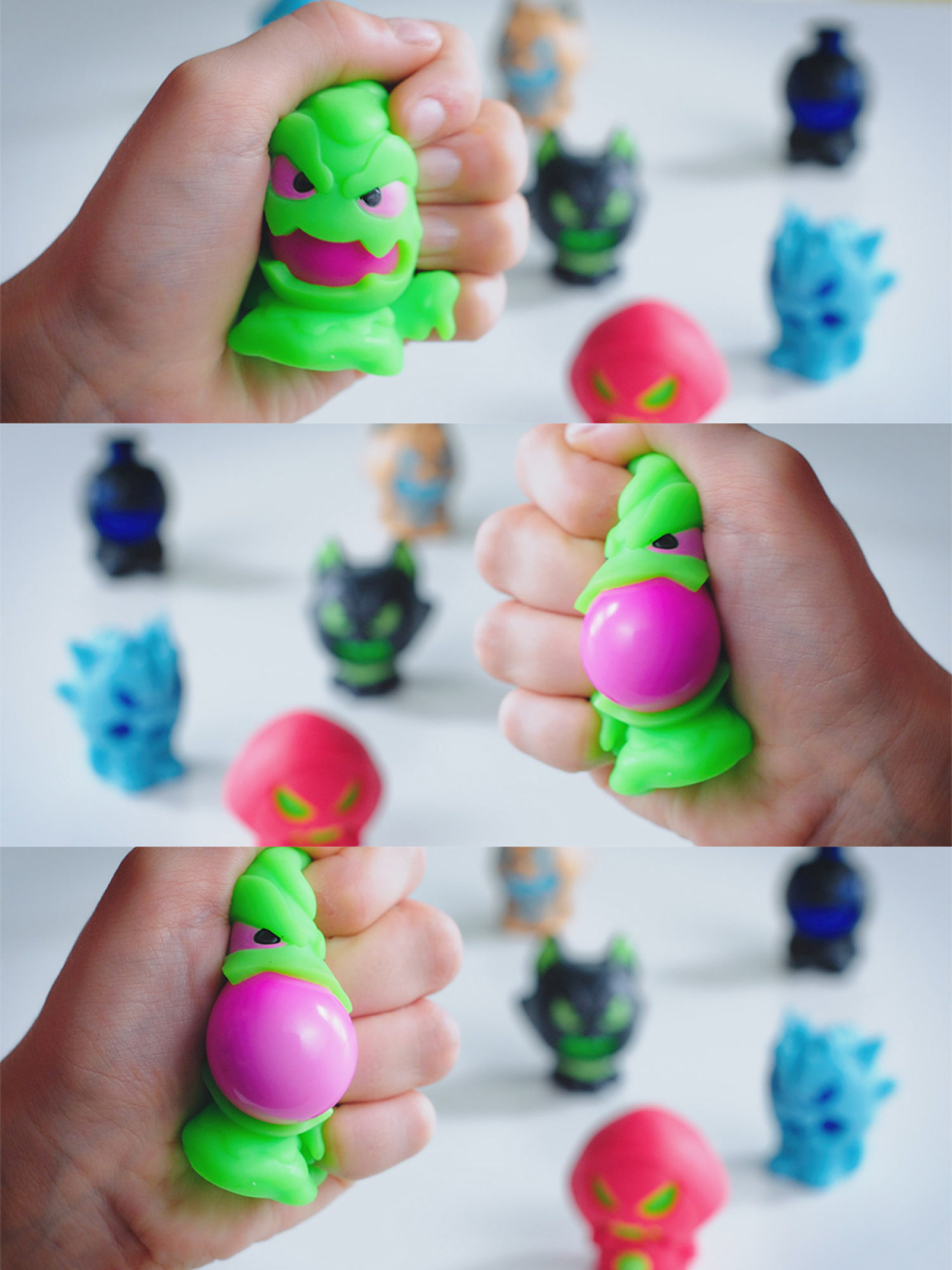 Игрушка-сюрприз 1TOY MONSTER BALL Крутой замес, антистресс, тянущиеся фигурки с шаром внутри, сквиши, 1 шт.