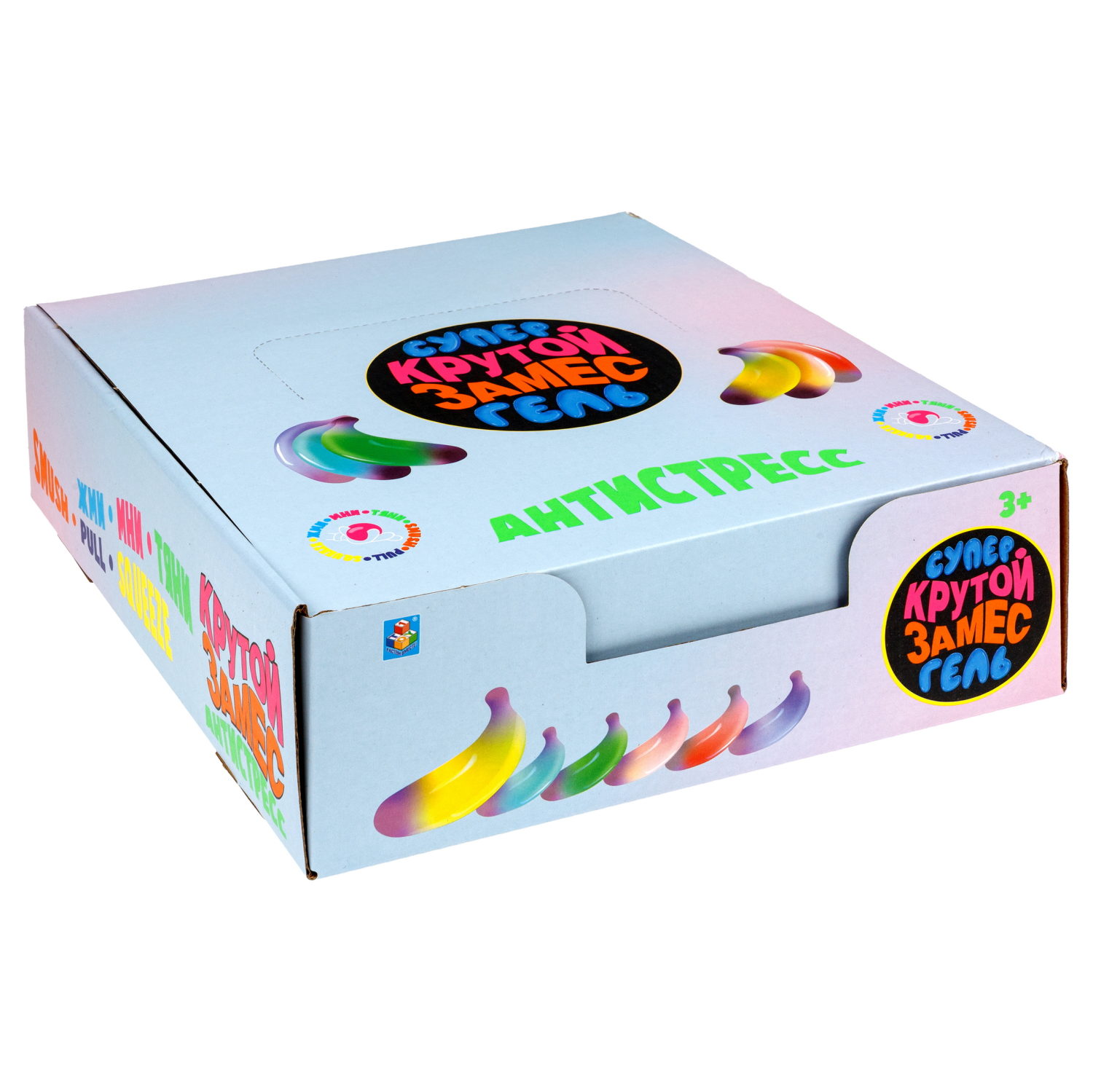 Антистресс-игрушка для рук 1TOY Крутой замес Супергель Банан с блестками, 11 см, 6 цветов в ассортименте