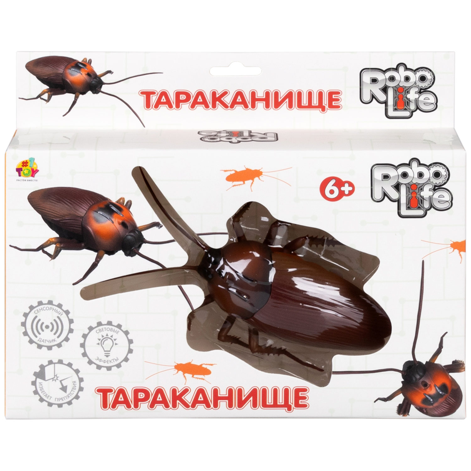 Интерактивная игрушка на батарейках 1TOY Robolife таракан