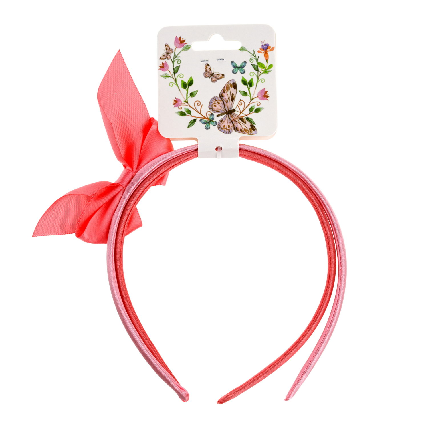 Lukky Fashion набор из 2 ободков с бантиком,  цвет розовый коралл, 1 шт