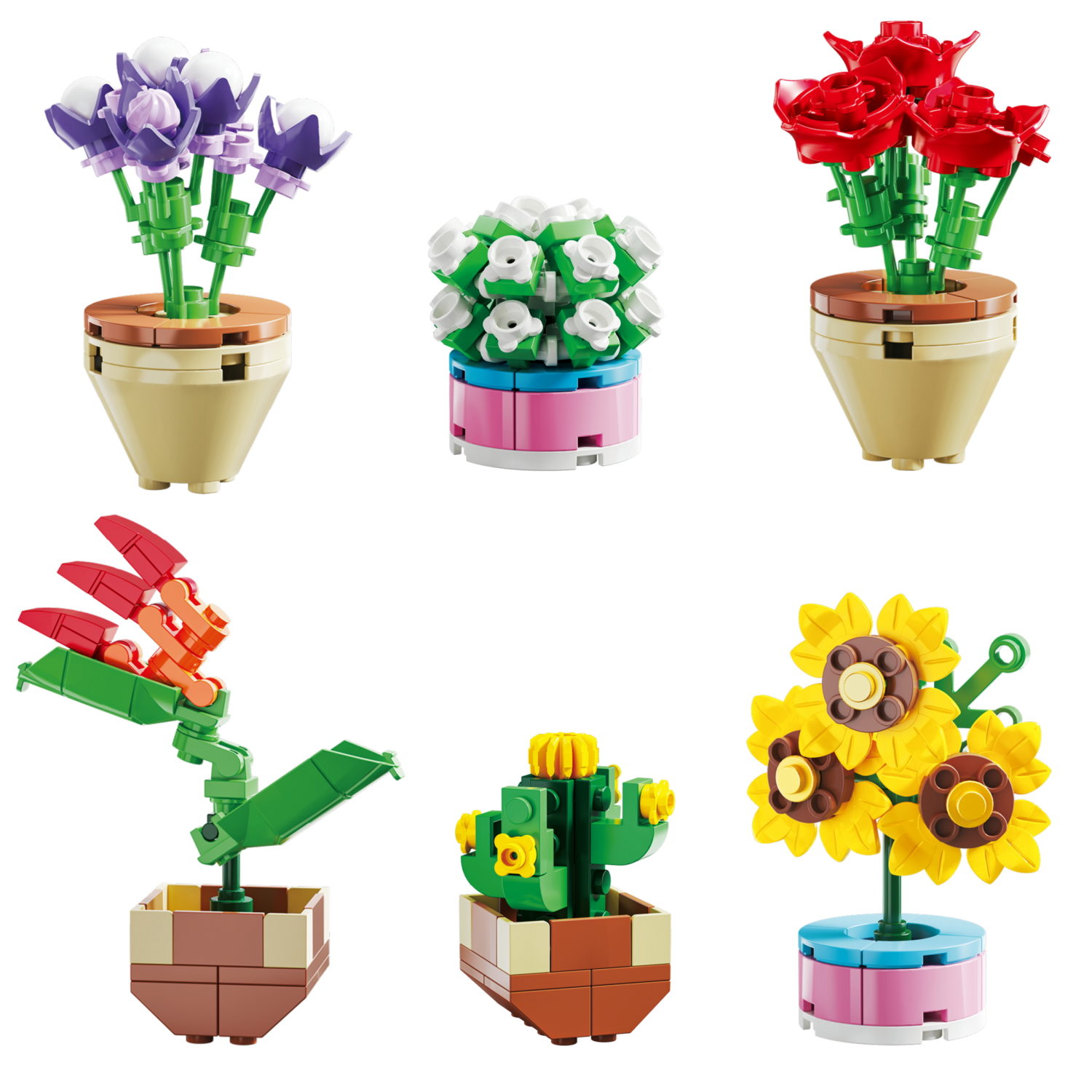 Конструктор 1TOY Blockformers Мини-оранжерея, 6 видов в ассортименте