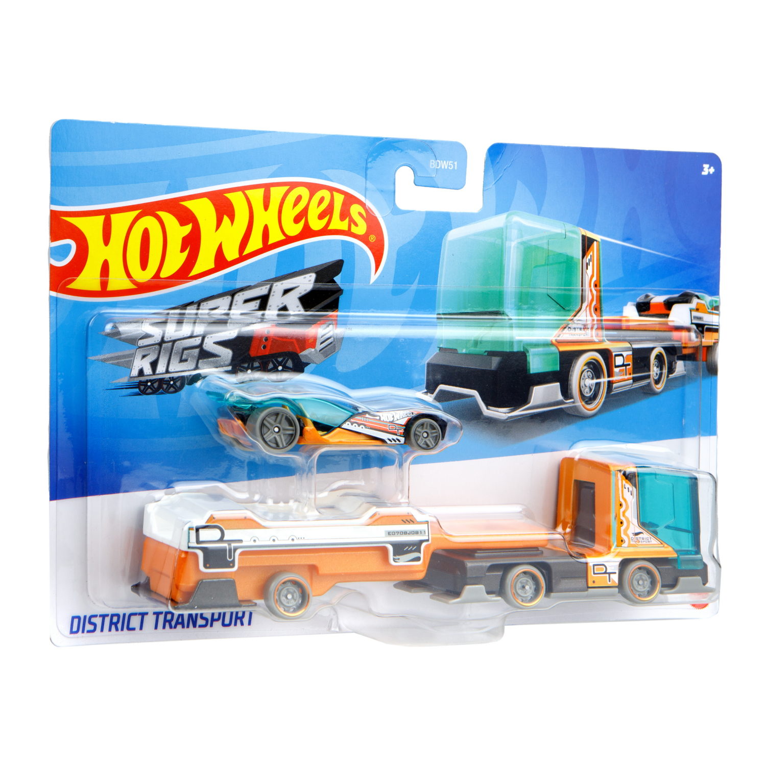 Hot wheels Набор игровой Супергрузовики со спортивными автомобилями "District Transport"