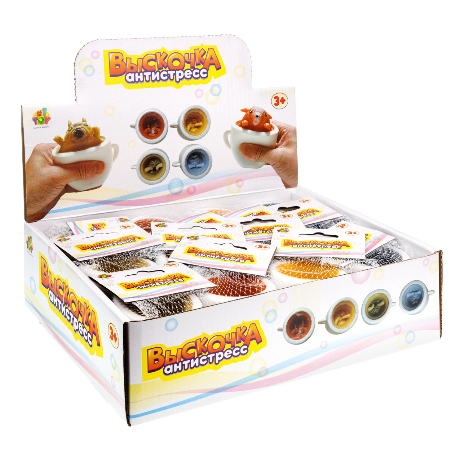 1Toy Жмяка "Выскочка. Собака" 5,5 см, 4 вида в ассортименте