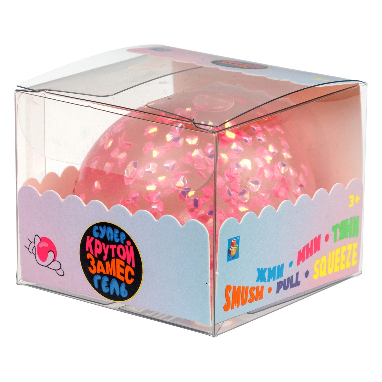 1toy Крутой замес Супергель шар бриллиант 6 цв.в асс.6см, в ПВХ кор., 12шт.в дб.