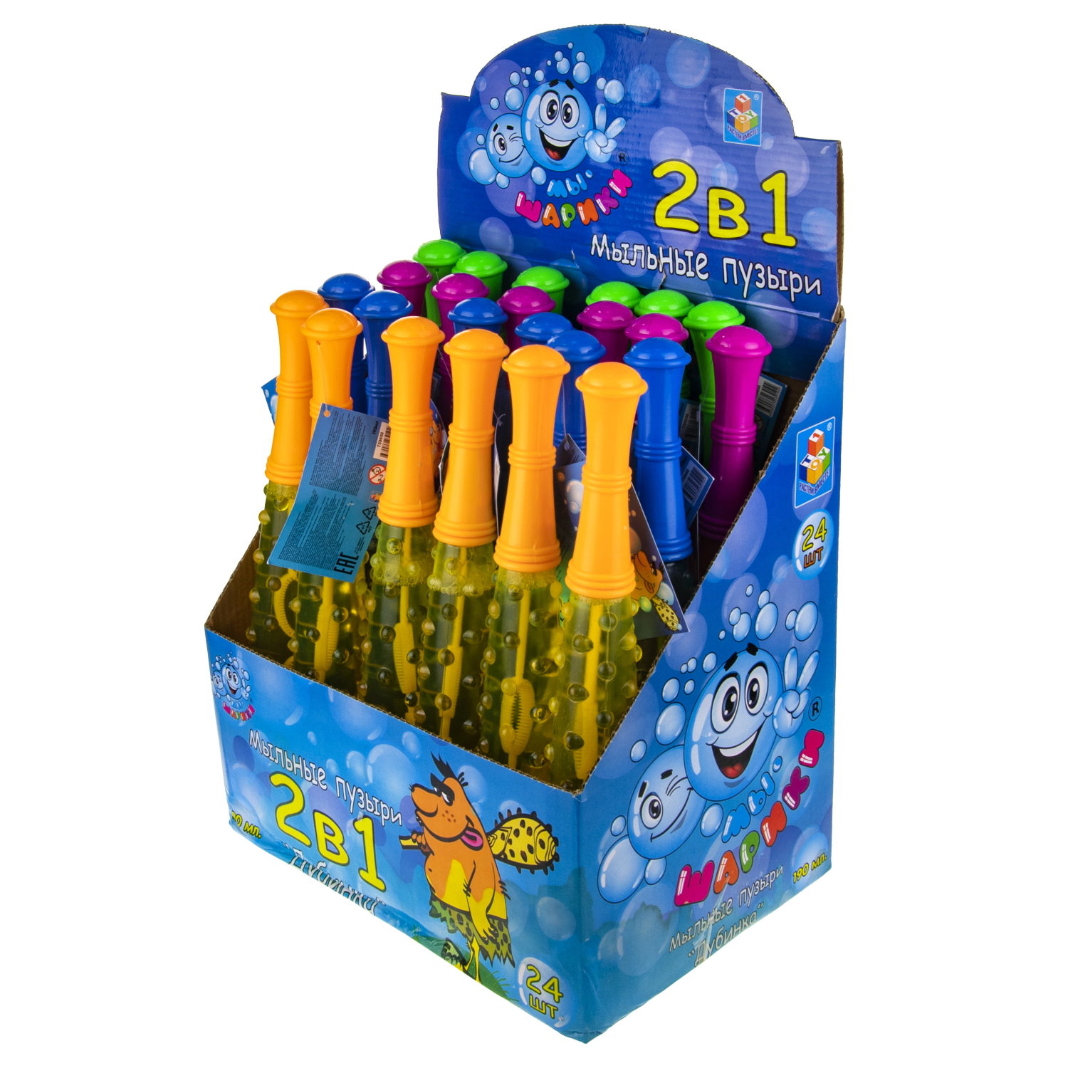 1TOY Мы-шарики! мыл.пуз., дубинка, 190 мл, 29 см, д/б