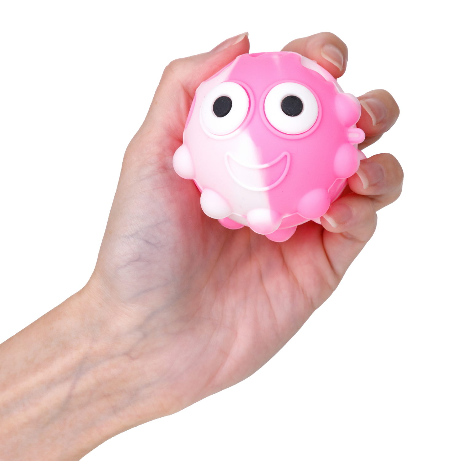 1toy Жмяка Hit Pop It "Смайлик" 7 см, 6 видов, 12 шт. в д/б