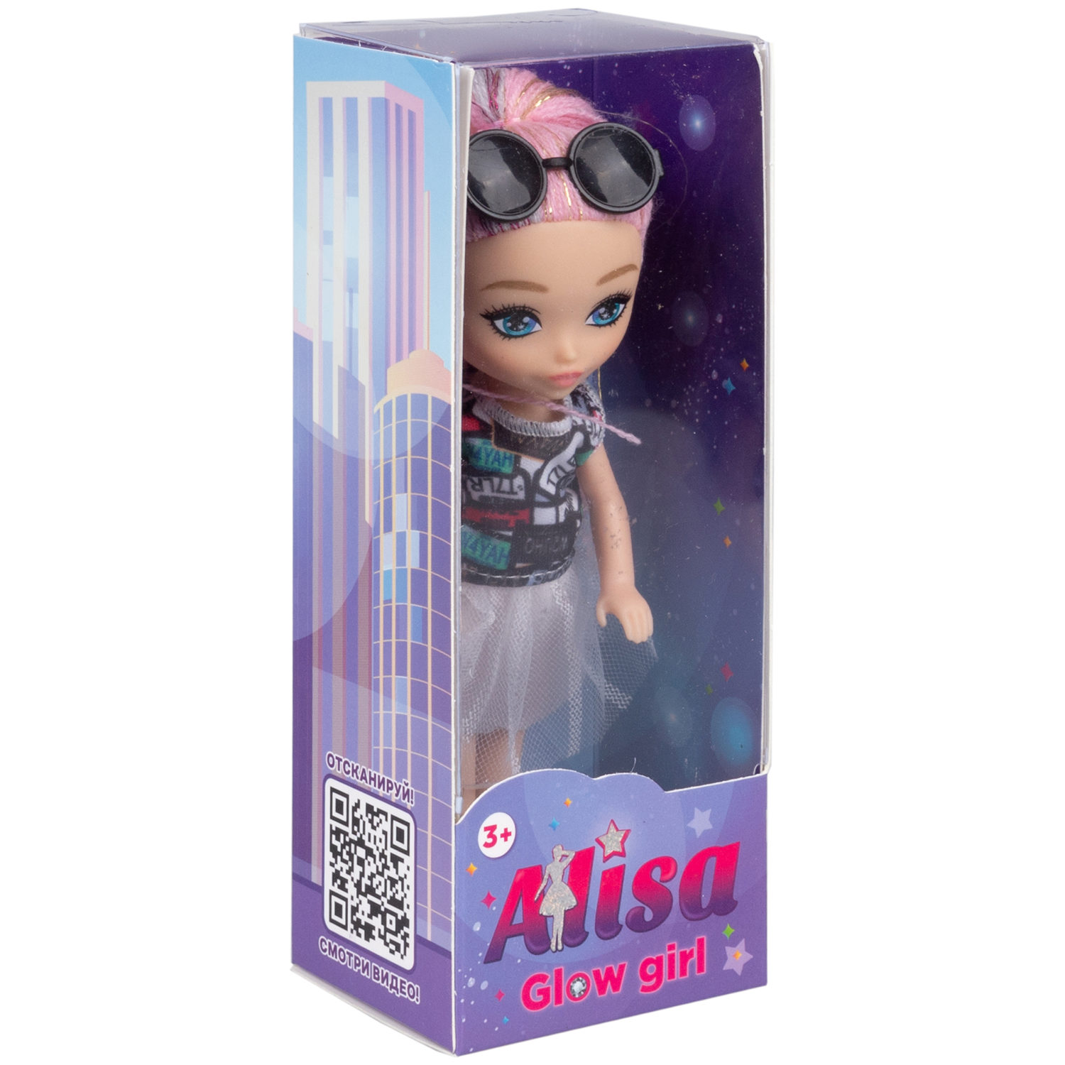 Кукла 1TOY ALISA GLOW GIRL, с яркими волосами, 15 см