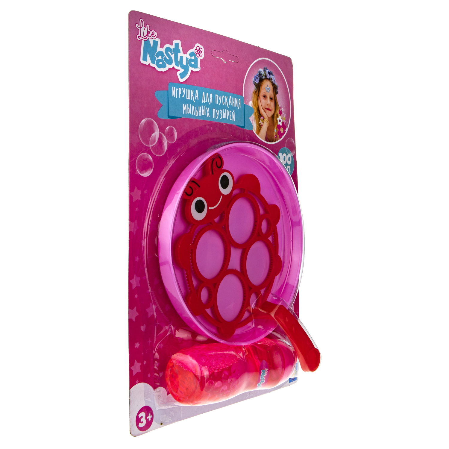 Мыльные пузыри гигантские Like Nastya венчик в виде божьей коровки 100 мл
