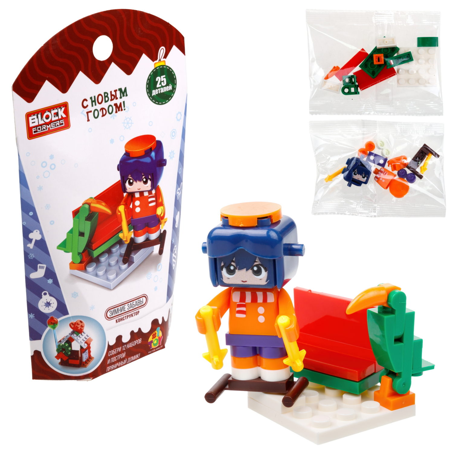 1Toy конструктор Blockformers "Новый год", 12 видов в ассортименте