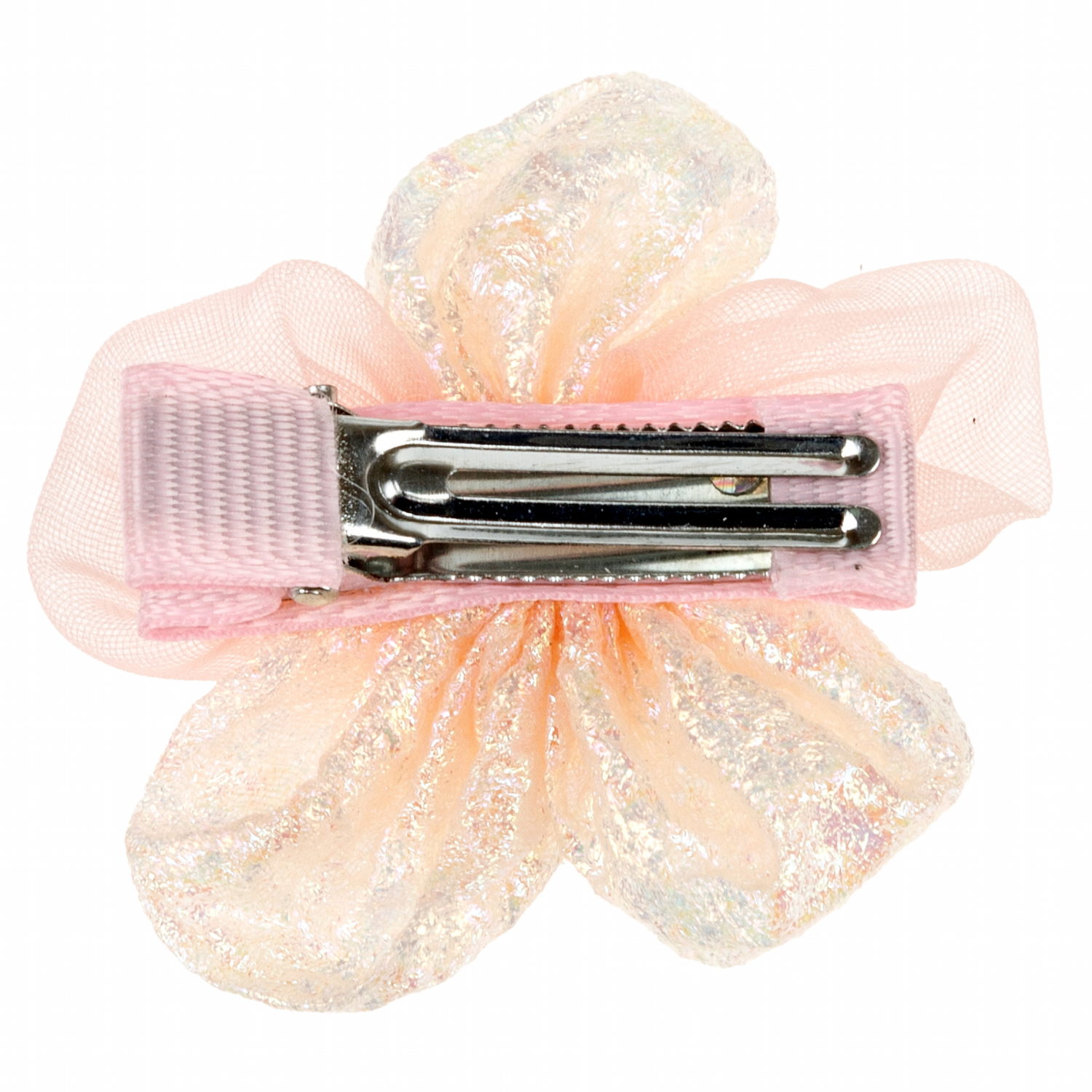 Lukky Fashion набор из 2 заколок-зажимов д.волос Бантик и Цветок Шифон и Шёлк,4 цв.микс