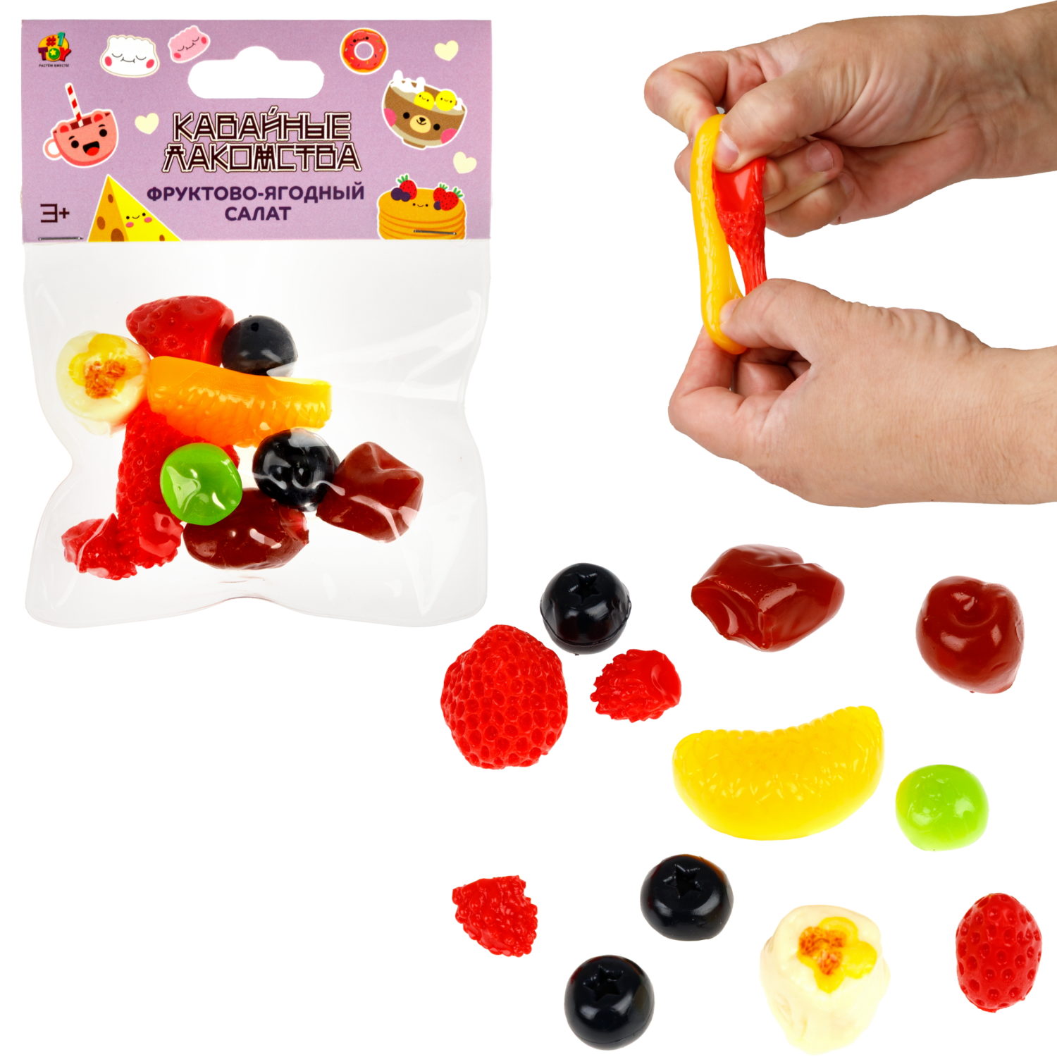 Таба сквиш 1TOY Крутой замес Фруктово-ягодный салат