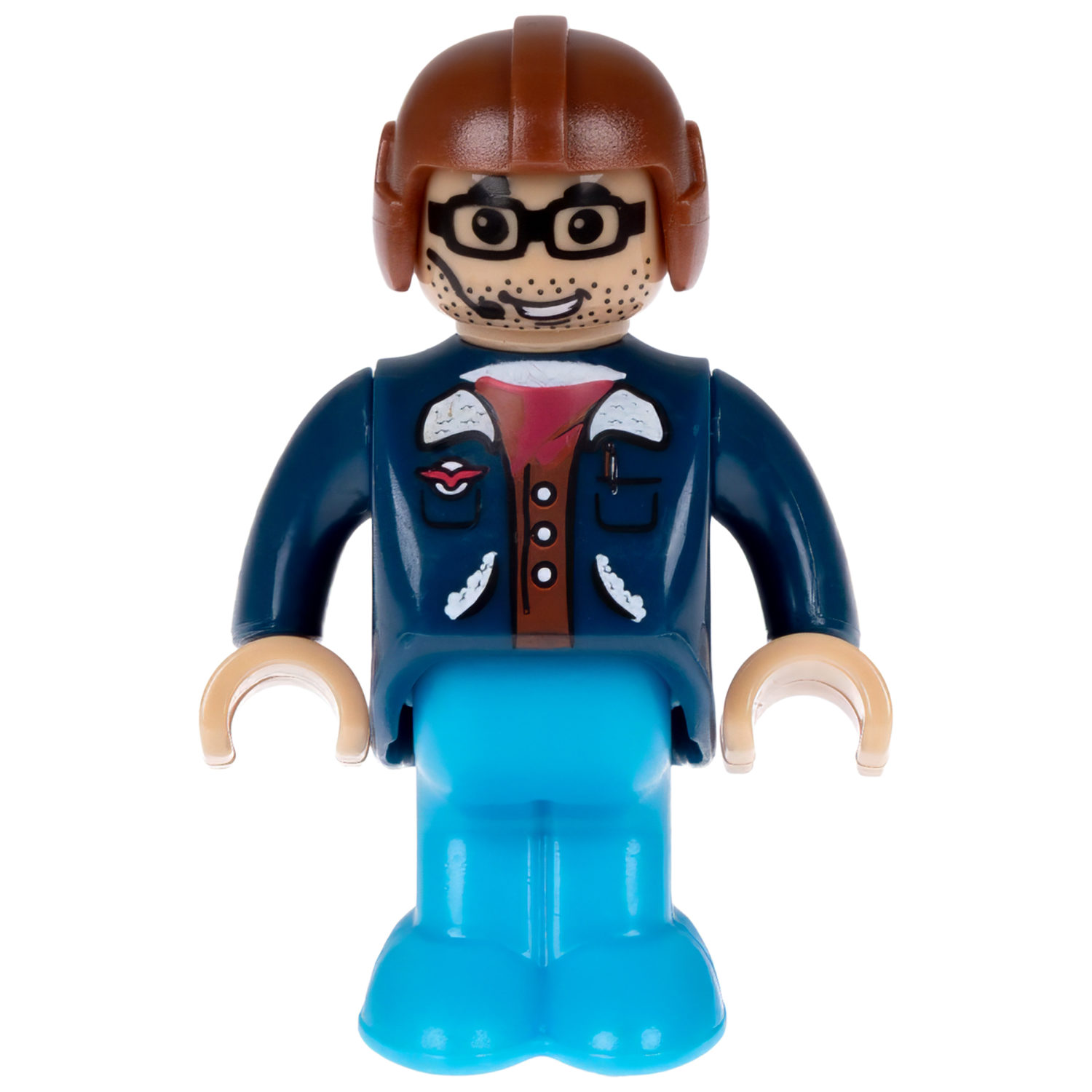 Деревянная железная дорога 1TOY GOODOK с электропоездом на пульте управления, 49 элементов