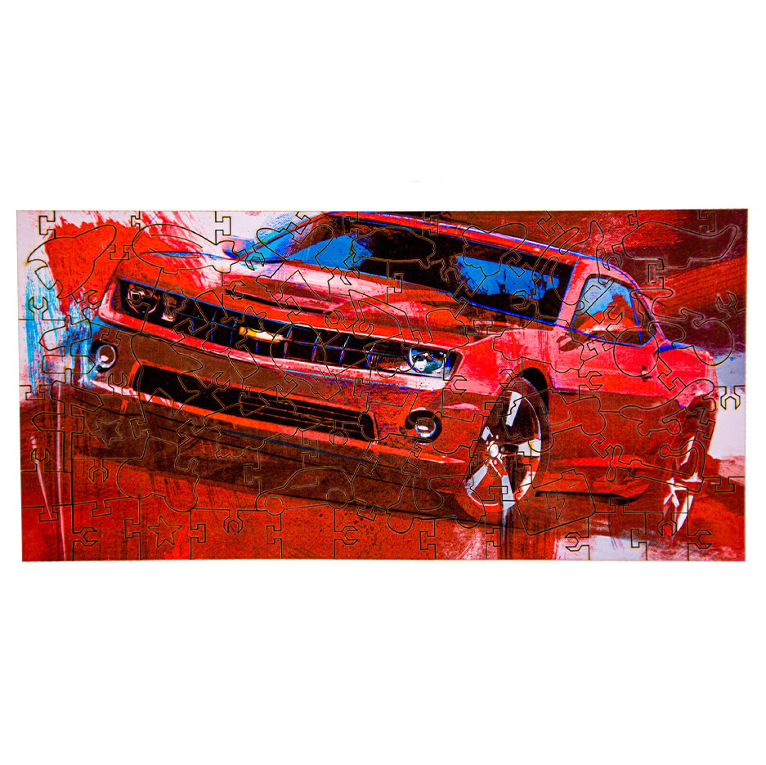 Деревянные пазлы Collection Transport Автомобиль  спортивный, 80 деталей, 28х14 см