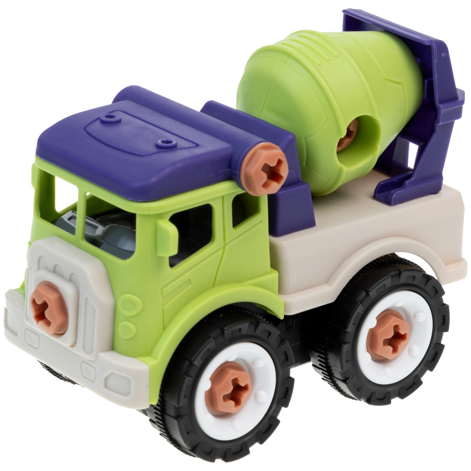 Бетономешалка игрушка 1TOY Новостройка конструктор машинка, 35 деталей