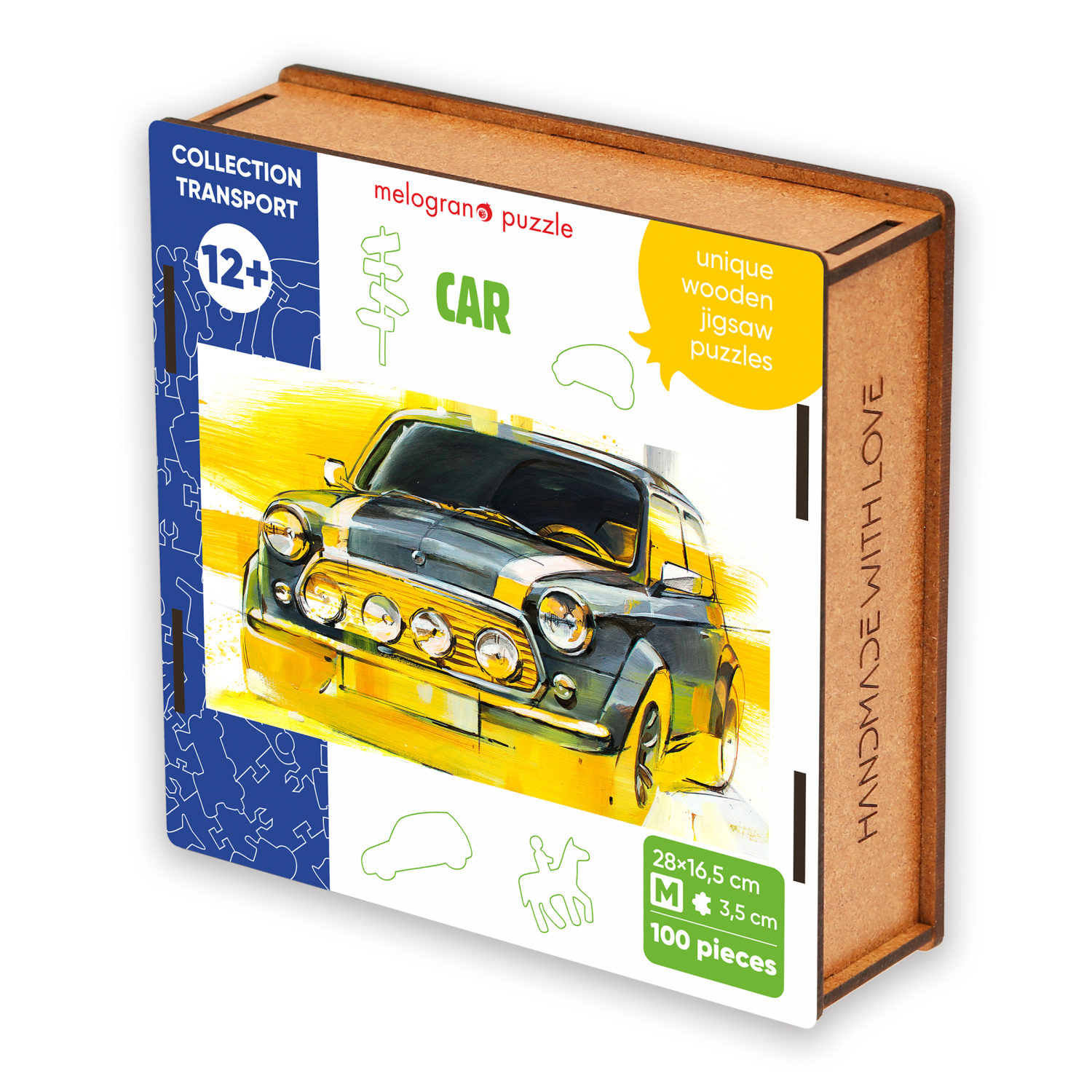 Деревянные пазлы Collection Transport Мини автомобиль, 100 деталей, 28х16,5 см