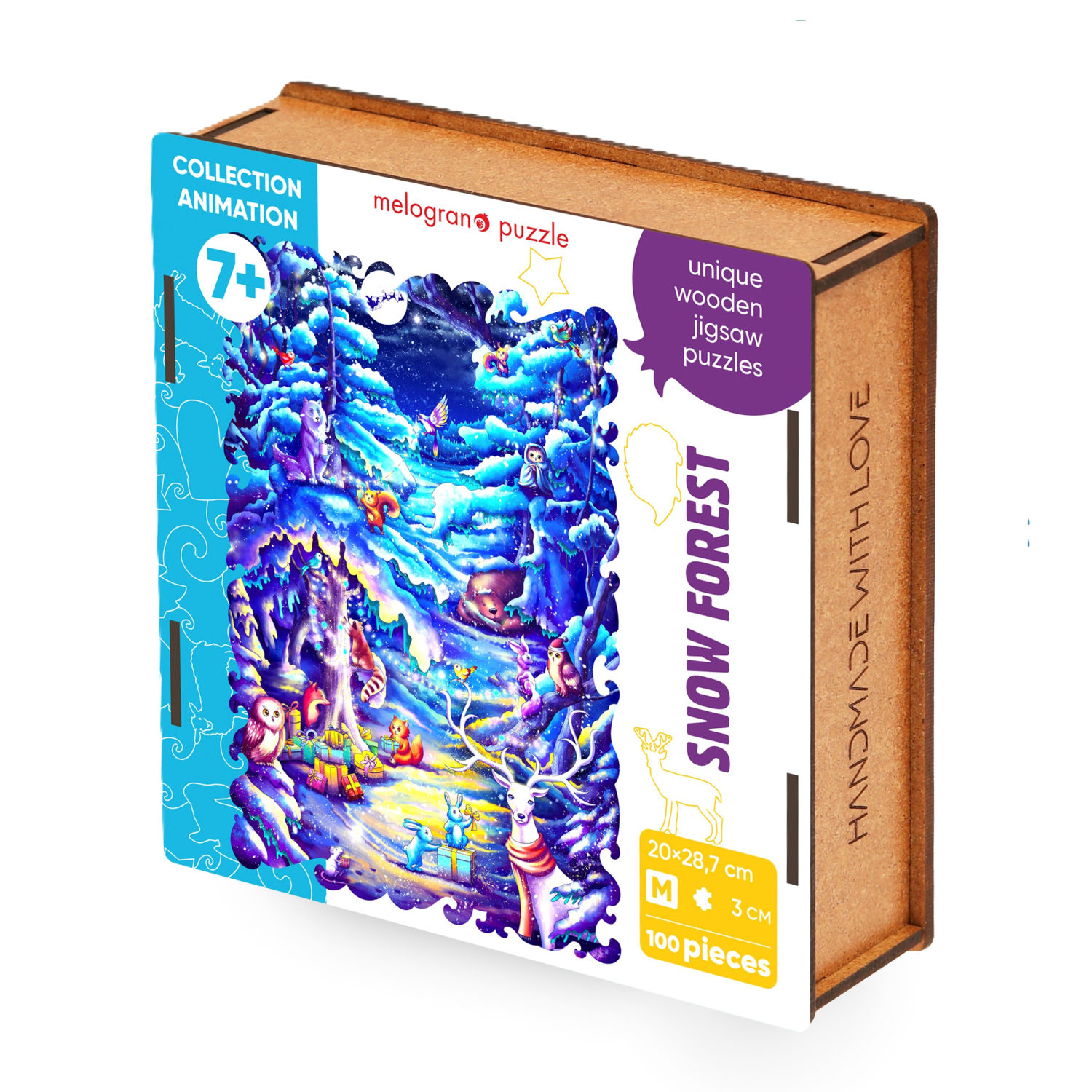 Деревянные пазлы Collection Animation Снежный лес, 100 деталей, 20х28,7 см