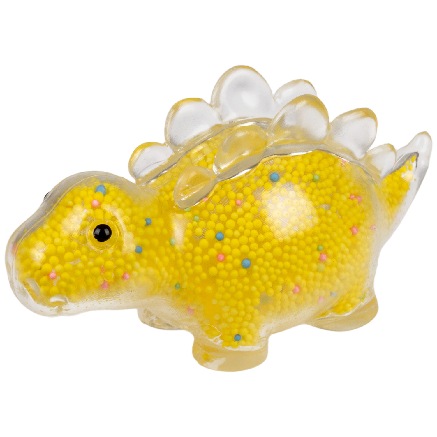 1toy Жмяка стегозавр с пенопластовыми шариками, 11х5 см, жёлтый