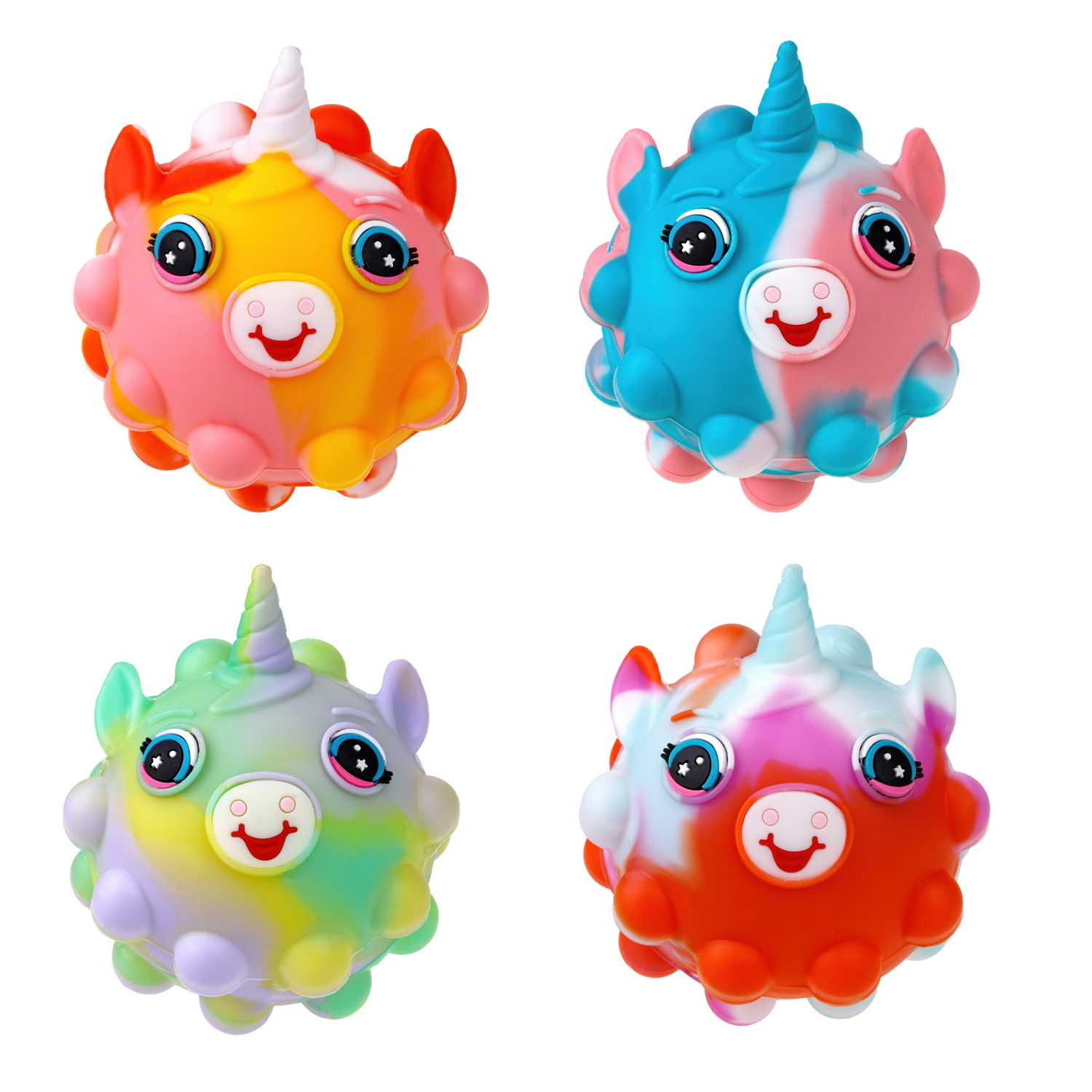 1TOY Жмяка Hit Pop It "Единорог" 7 см, 4 вида в ассортименте