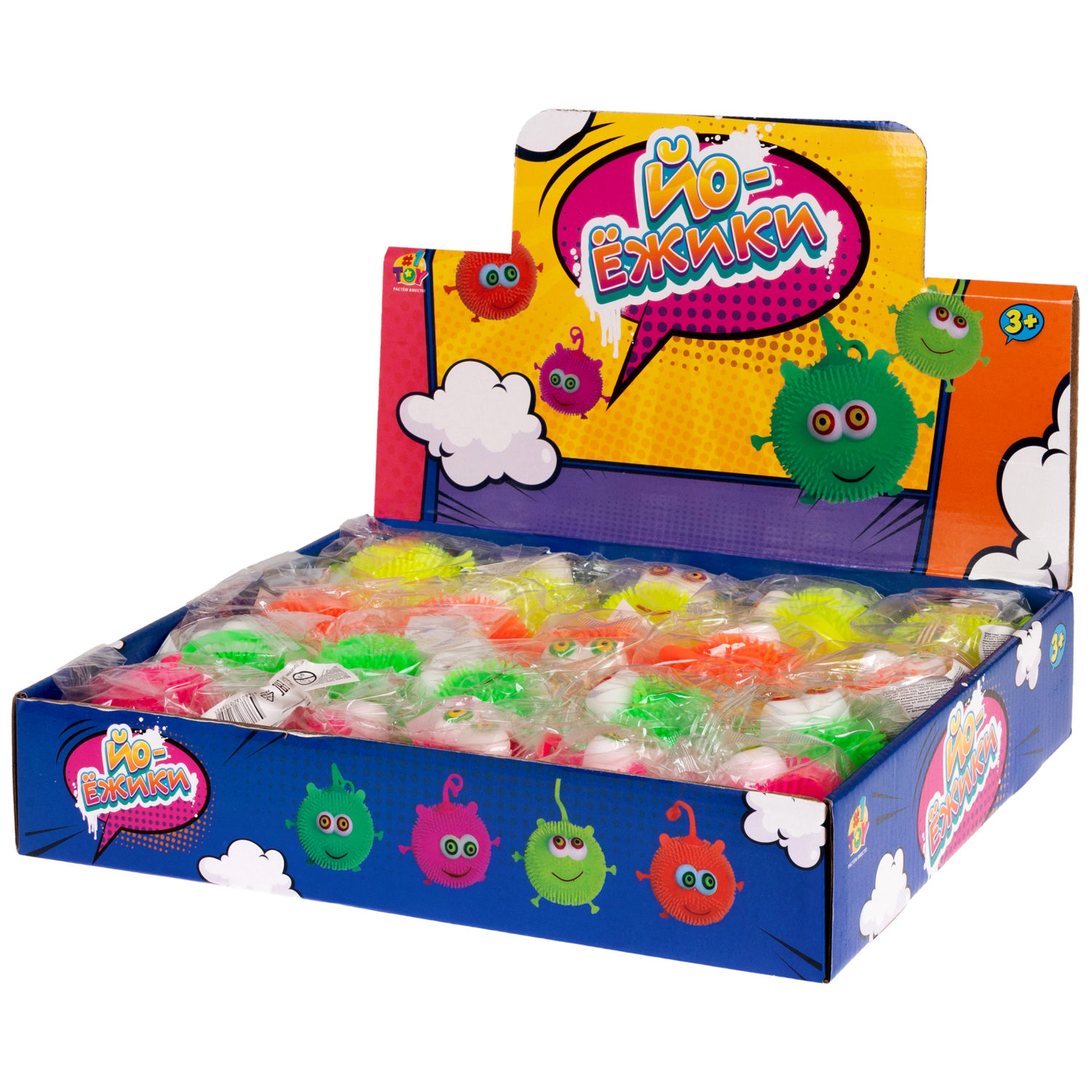 Антистресс-игрушка для рук 1TOY Ё-Ёжик, для детей и взрослых, 4 вида в ассортименте