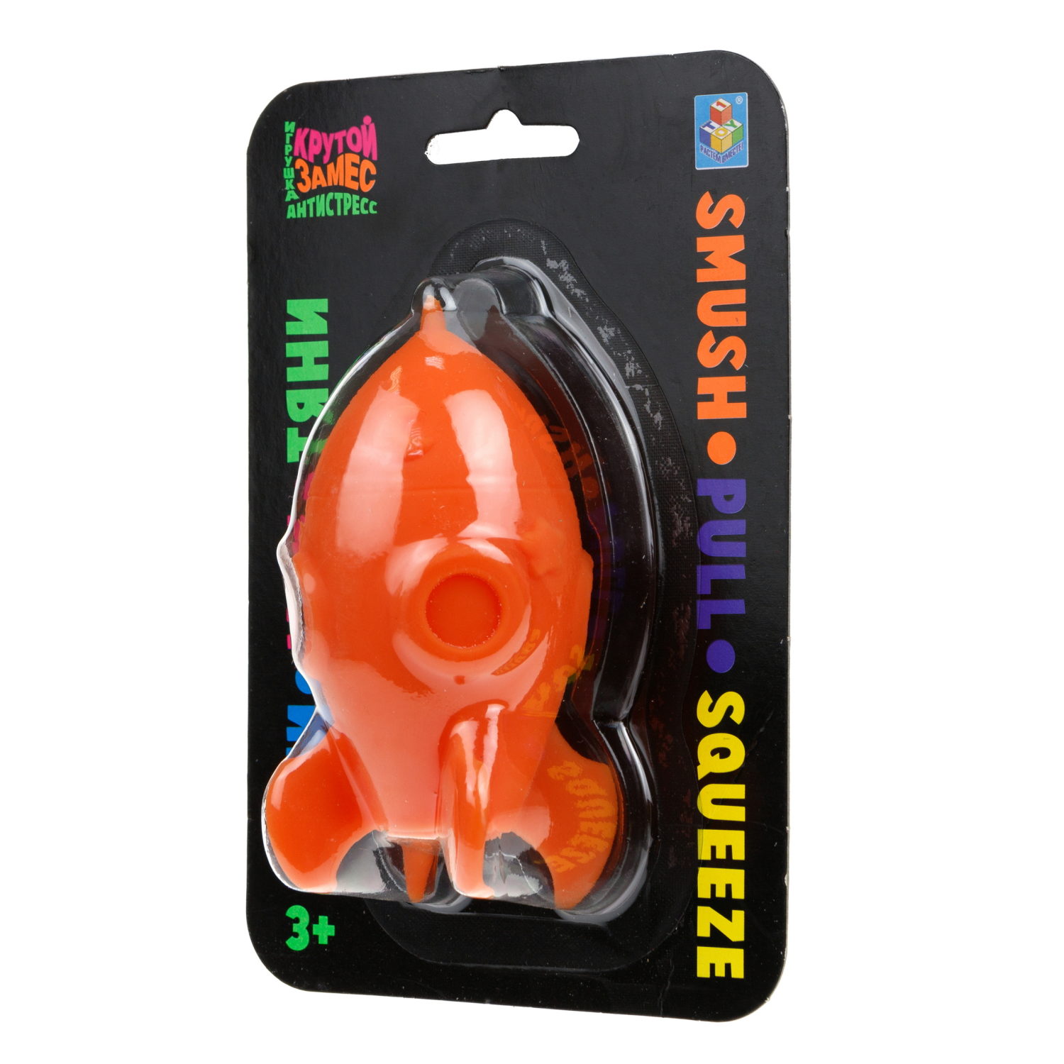 Антистресс-игрушка для рук 1TOY Крутой замес Ракета, жмякалка, мялка, 11 см, 6 цветов в ассортименте