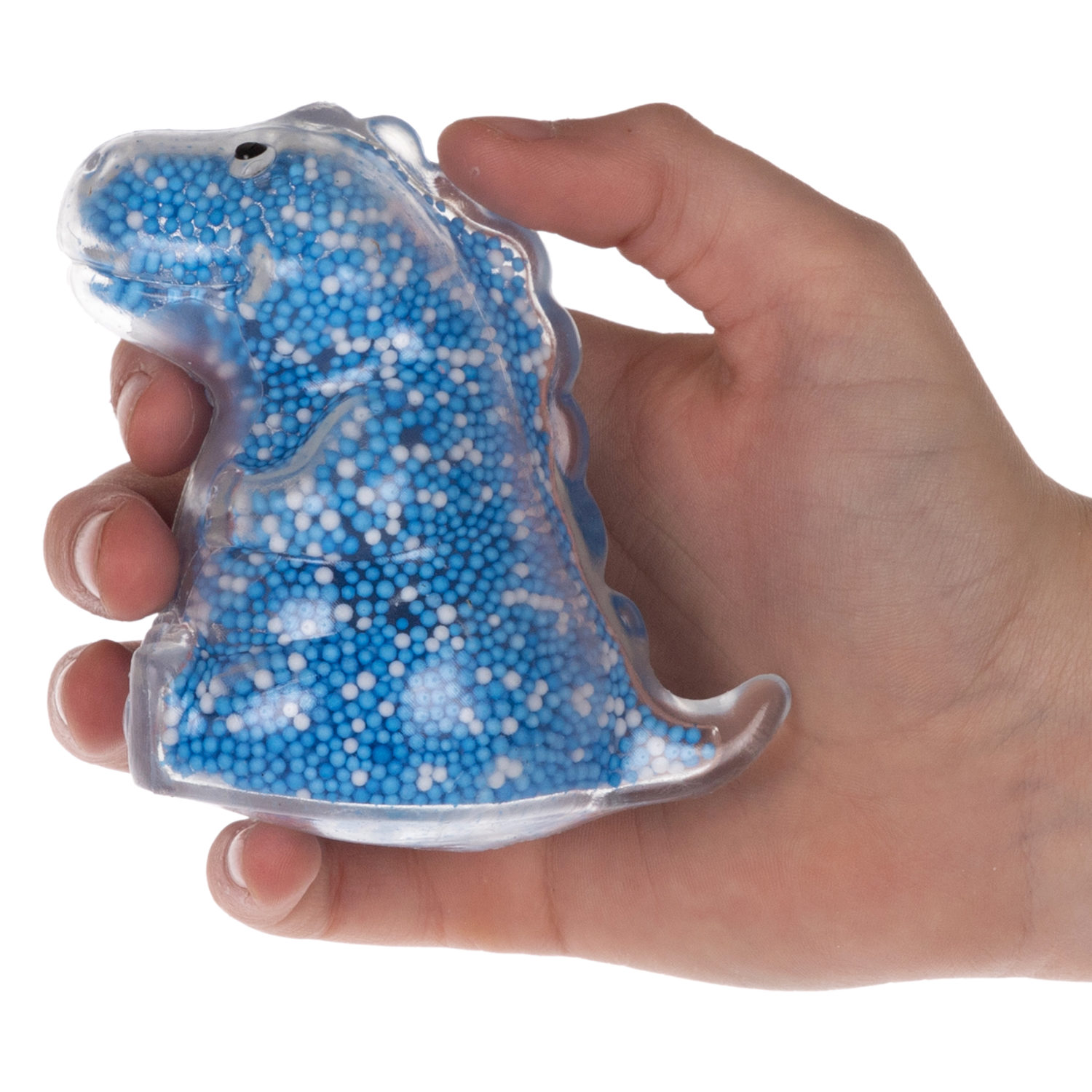 1toy Жмяка динозавр с пенопластовыми шариками, 8х11 см, 4 вида в ассортименте