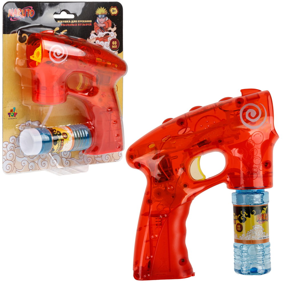 Пистолет для пускания мыльных пузырей "Наруто" со световыми эффектами, 60 мл