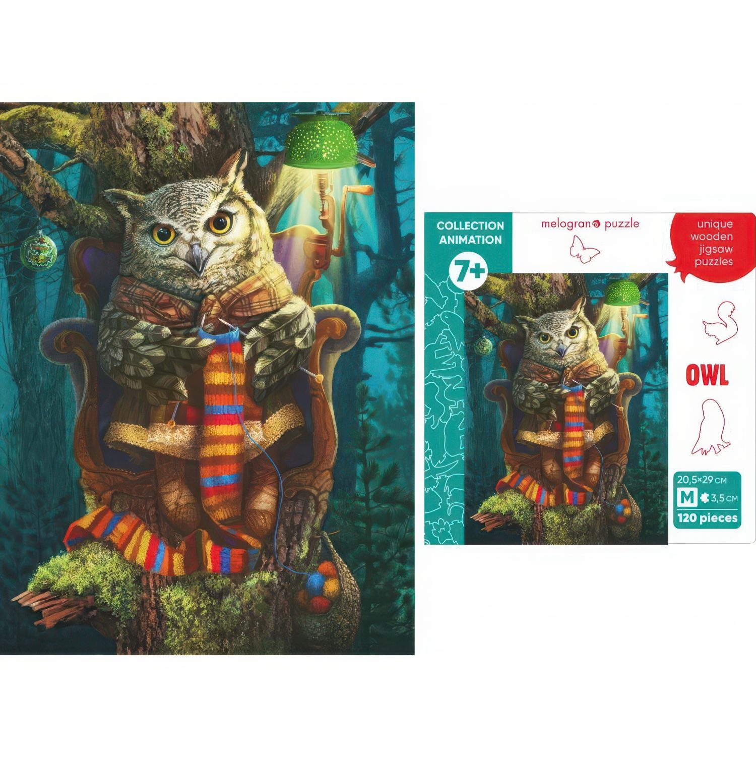 Деревянные пазлы Collection Animation Мудрая сова, 120 деталей
