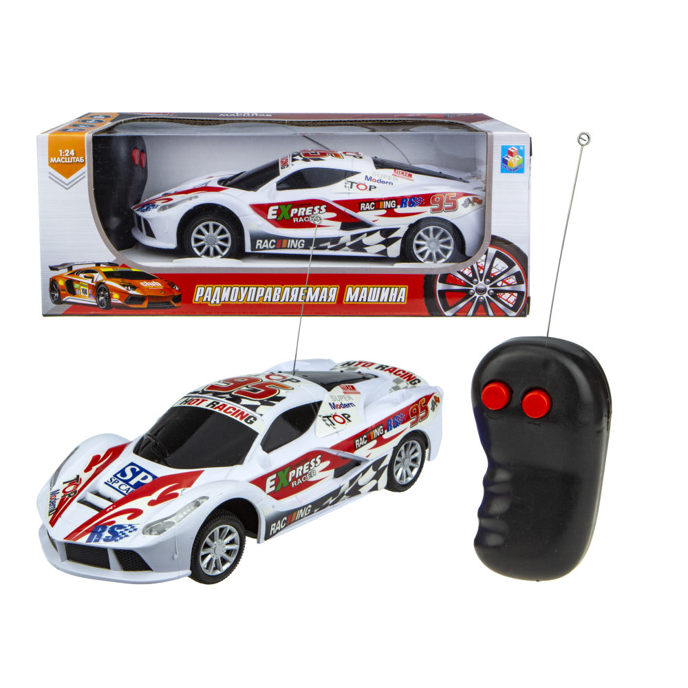 Машинка 1TOY "Спортавто" машина на р/у, белая
