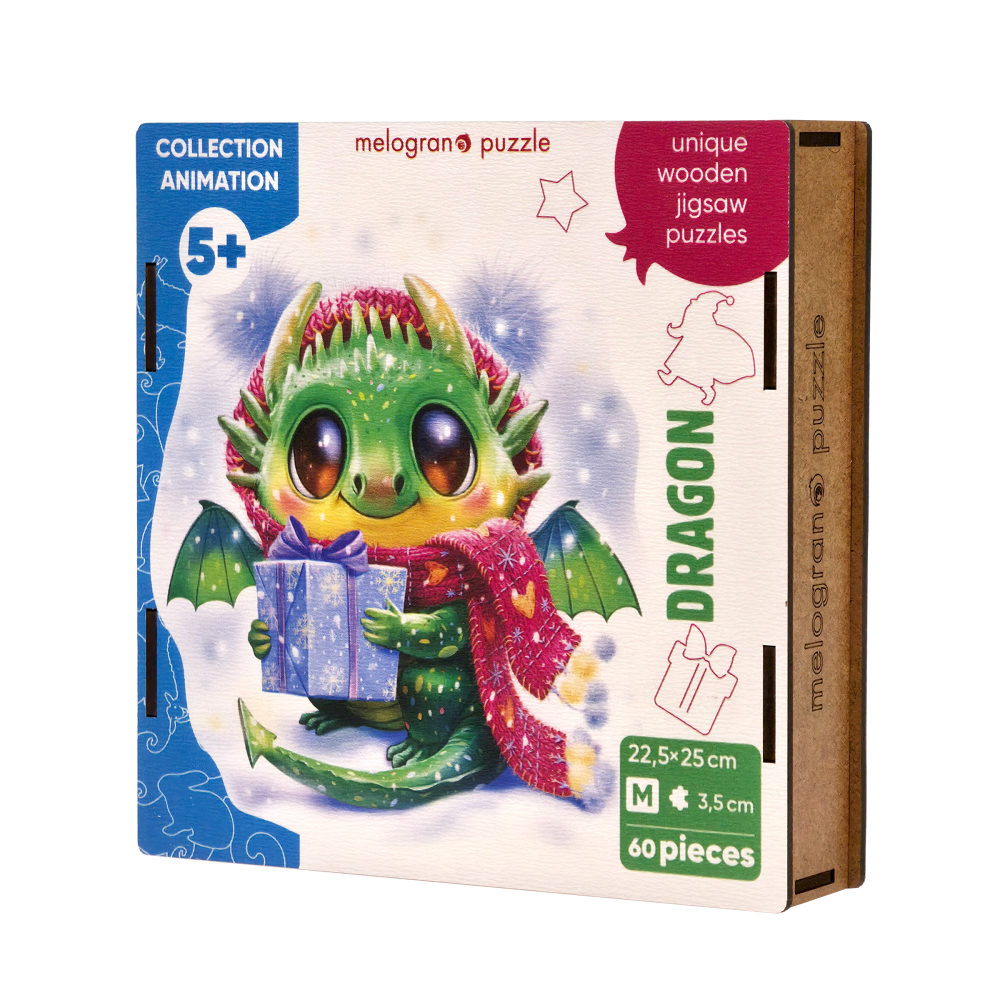 Деревянные пазлы Collection Animals Дракончик, 60 деталей