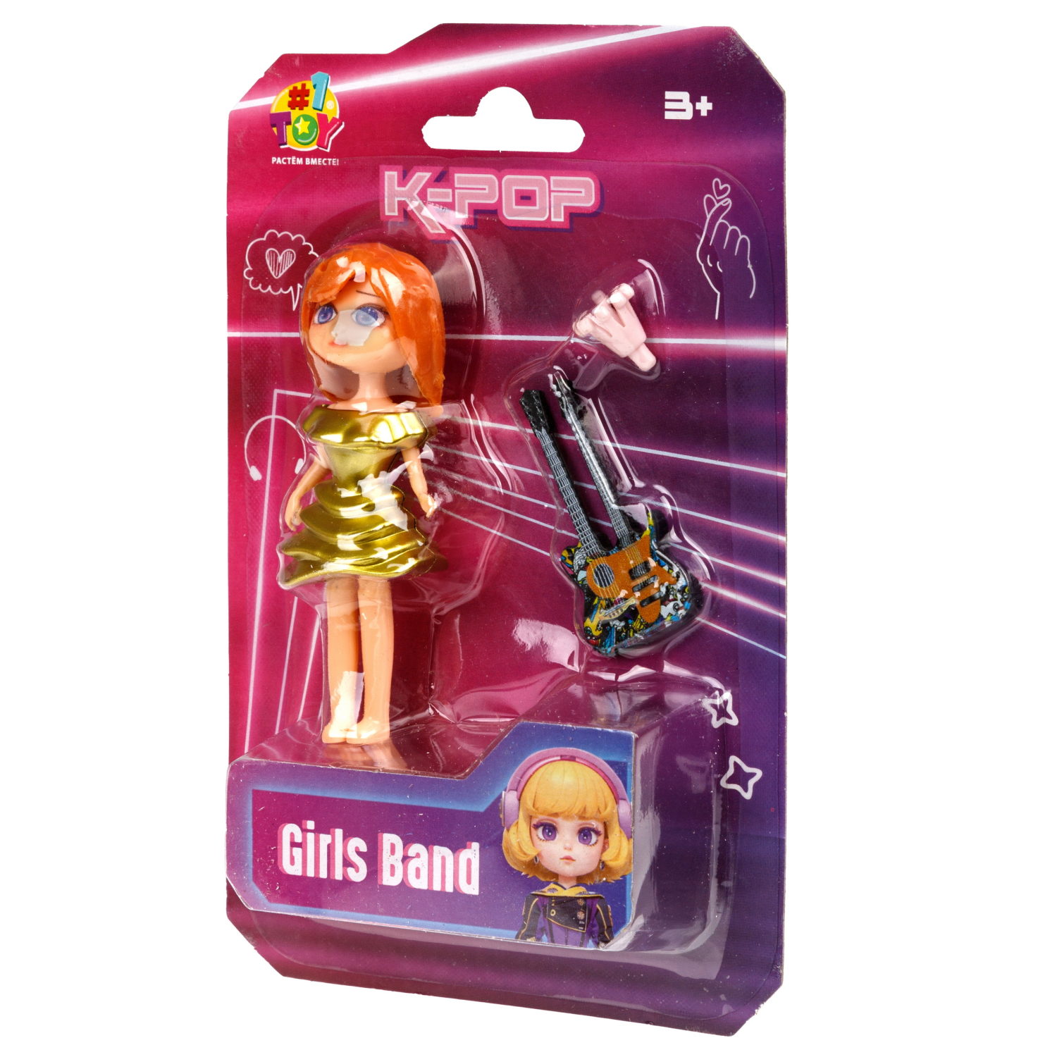 Кукла 1TOY K-POP Girls band с музыкальными инструментами, 30 видов в ассортименте