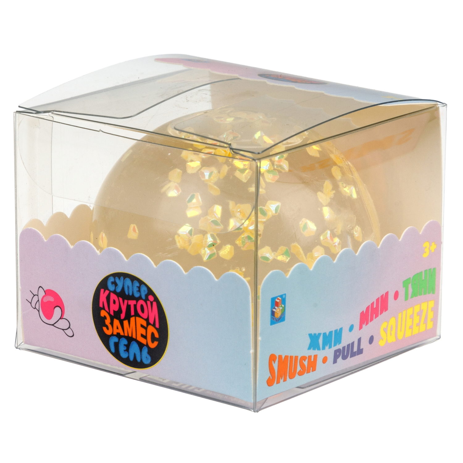 1toy Крутой замес Супергель шар бриллиант 6 цв.в асс.6см, в ПВХ кор., 12шт.в дб.