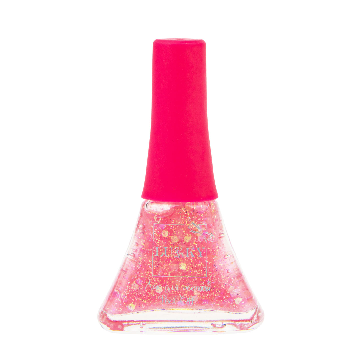 Детский лак для ногтей на водной основе с блестками Lukky, Конфетти-Микс, безопасный, цвет "Клубничное Желе", блистер, 5,5 мл