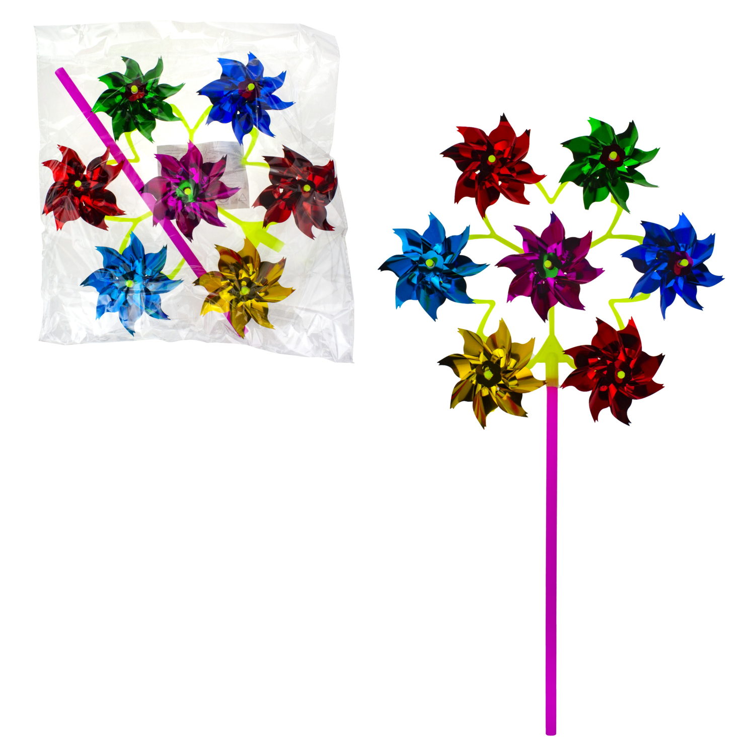 Ветрячок 1TOY ветерок детский, 28х46 см, длина ручки 28 см