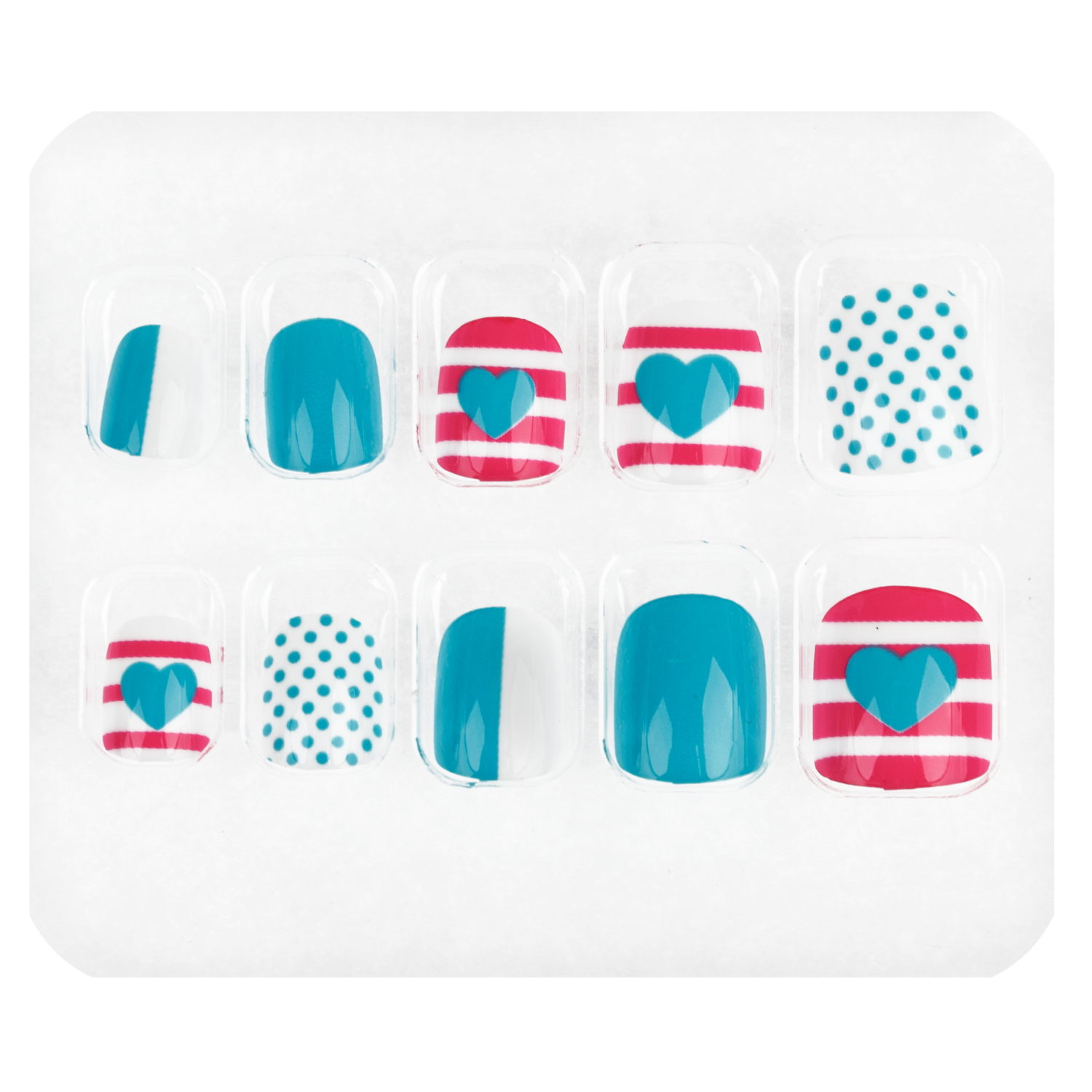 Детские накладные ногти Lukky Нэйл-Арт Pinky на липкой основе, 3-10 лет