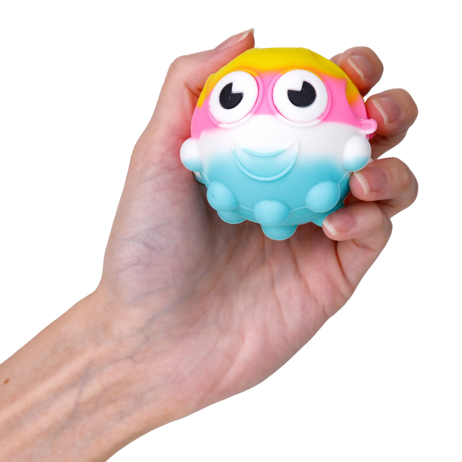 1toy Жмяка Hit Pop It "Смайлик" 7 см, 6 видов, 12 шт. в д/б