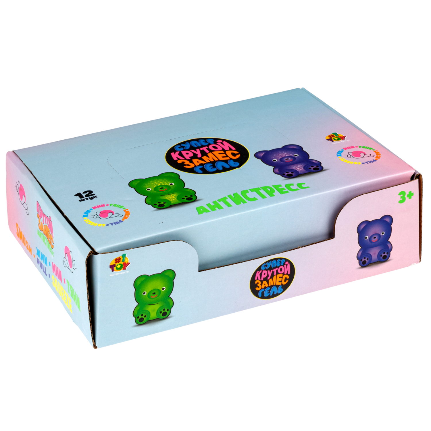 Антистресс-игрушка 1TOY Крутой замес Супергель Медведь,  в ассортименте, 9х8х5 см