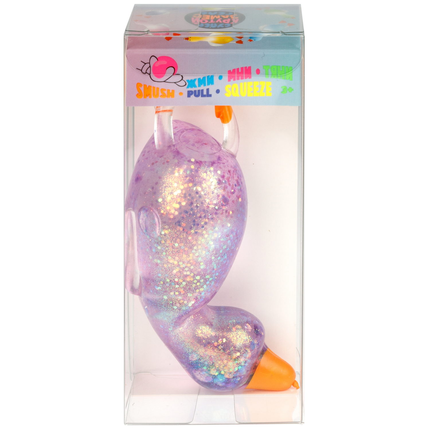 Антистресс-игрушка 1TOY Крутой замес Супергель гусь прозрачный, 9х8х5 см