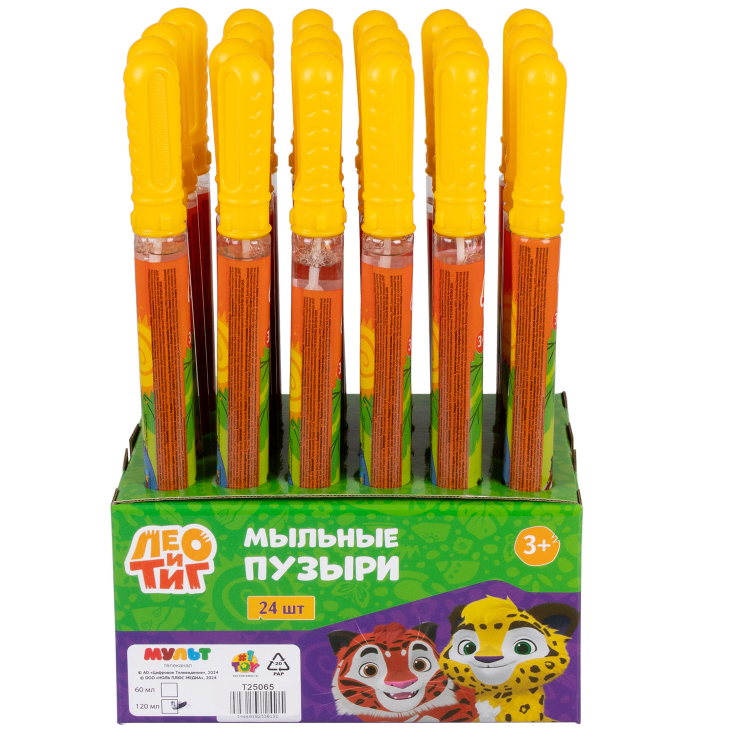 Лео и Тиг, мыл.пуз., колба в термоплёнке, 120 мл., 24 шт в д/б