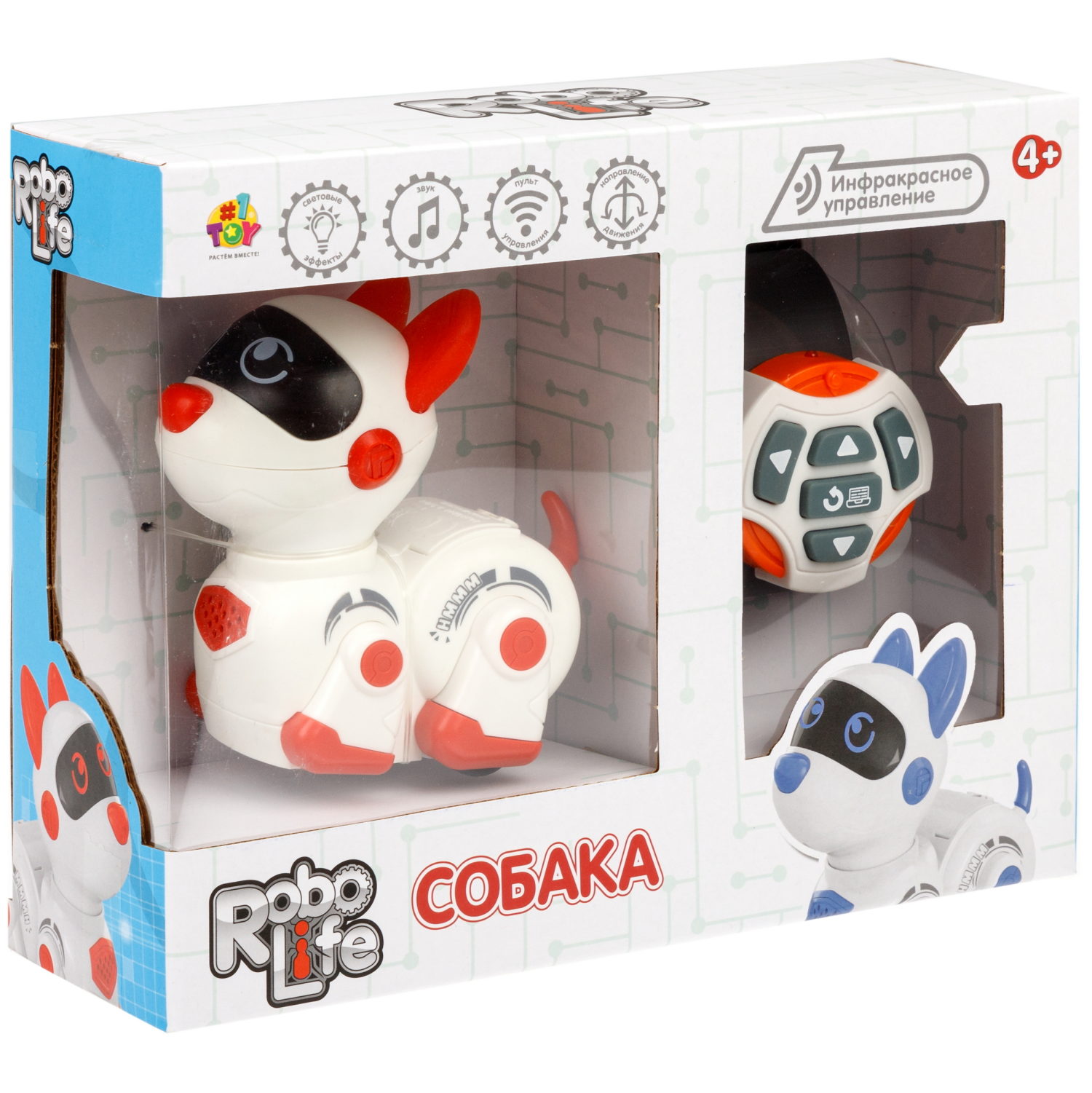 Интерактивная собака 1TOY Robolife на пульте управления, со светом и звуком