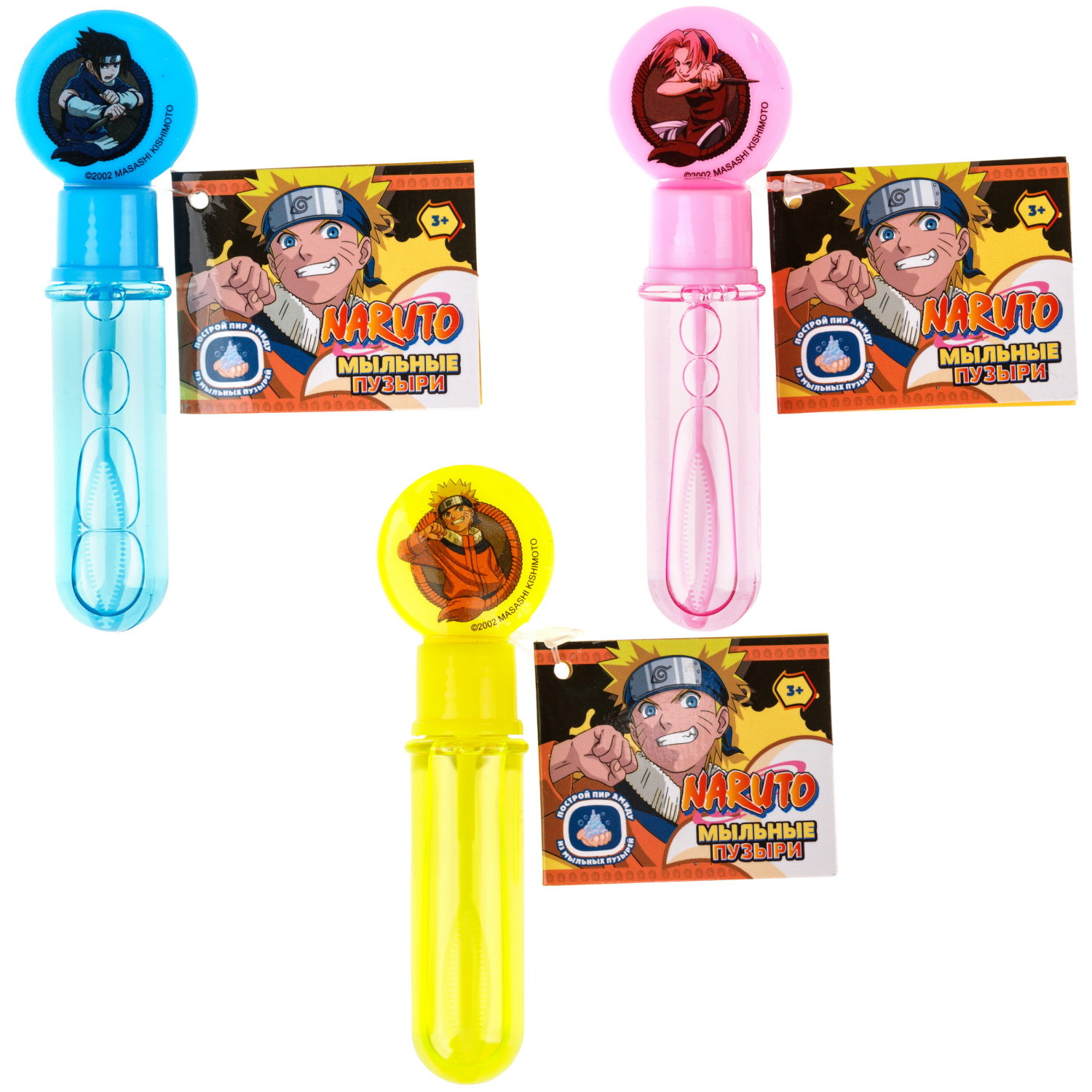 Мыльные пузыри нелопающиеся "Наруто" с кругляшом на крышке, 10 мл