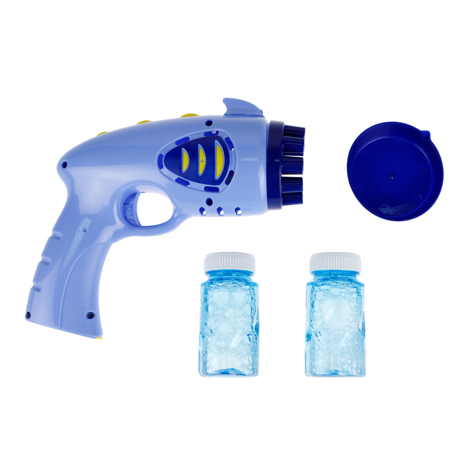 Мыльные пузыри 1TOY Мы-шарики! бластер на батарейках, 2*50 мл, 10 стволов, со светом