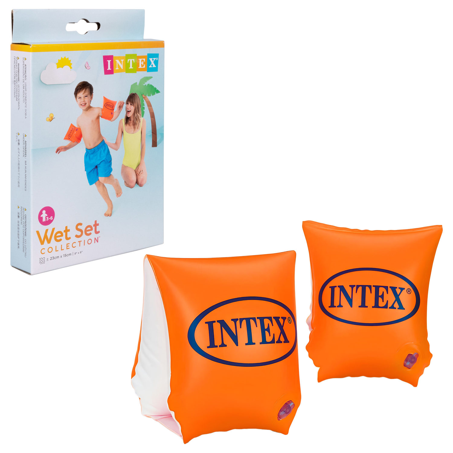 Нарукавники для плавания детские Intex Интекс надувные, 3-6 лет, для девочки и для мальчика