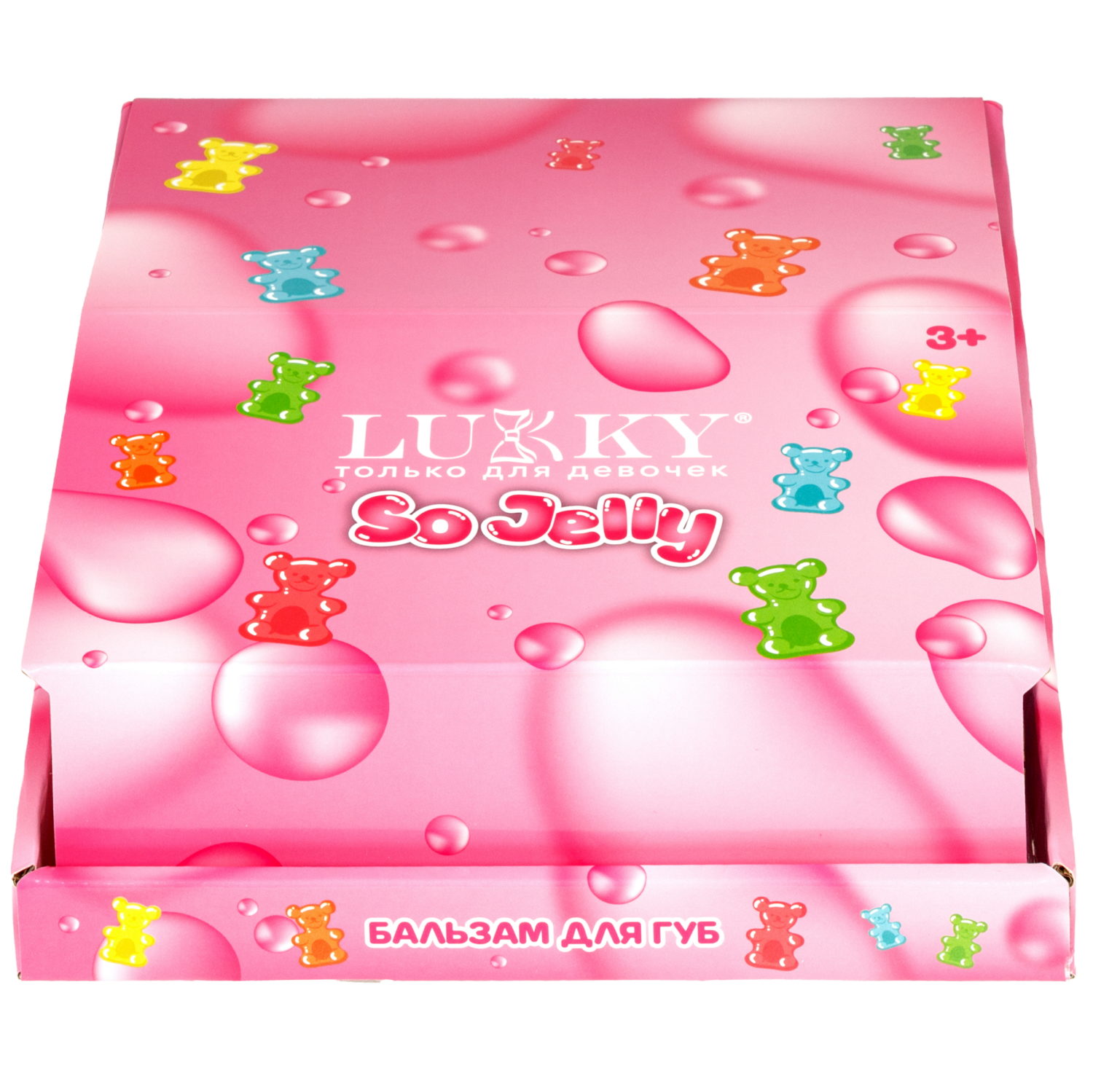 Бальзам для губ детский Lukky Гламурные Зверушки Мишка Тедди, с блёстками, 9 г, 3 цвета в ассортименте
