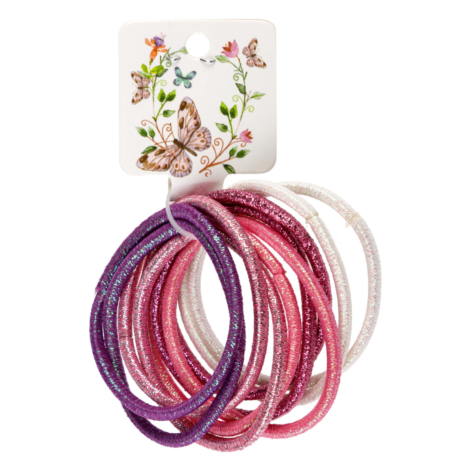 Lukky Fashion набор из 10 резинок для волос Металлика, цвет: белый, розовый, красный, фиолетовый