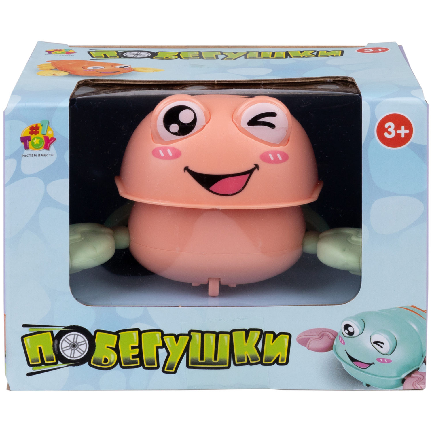 Инерционная игрушка 1TOY Побегушки Рак, розовый