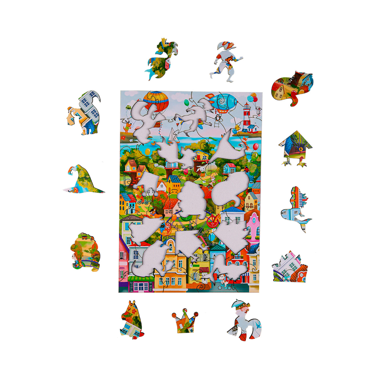 Деревянные пазлы Collection Animation Город счастья, 40 деталей, 21х26  см, 4+