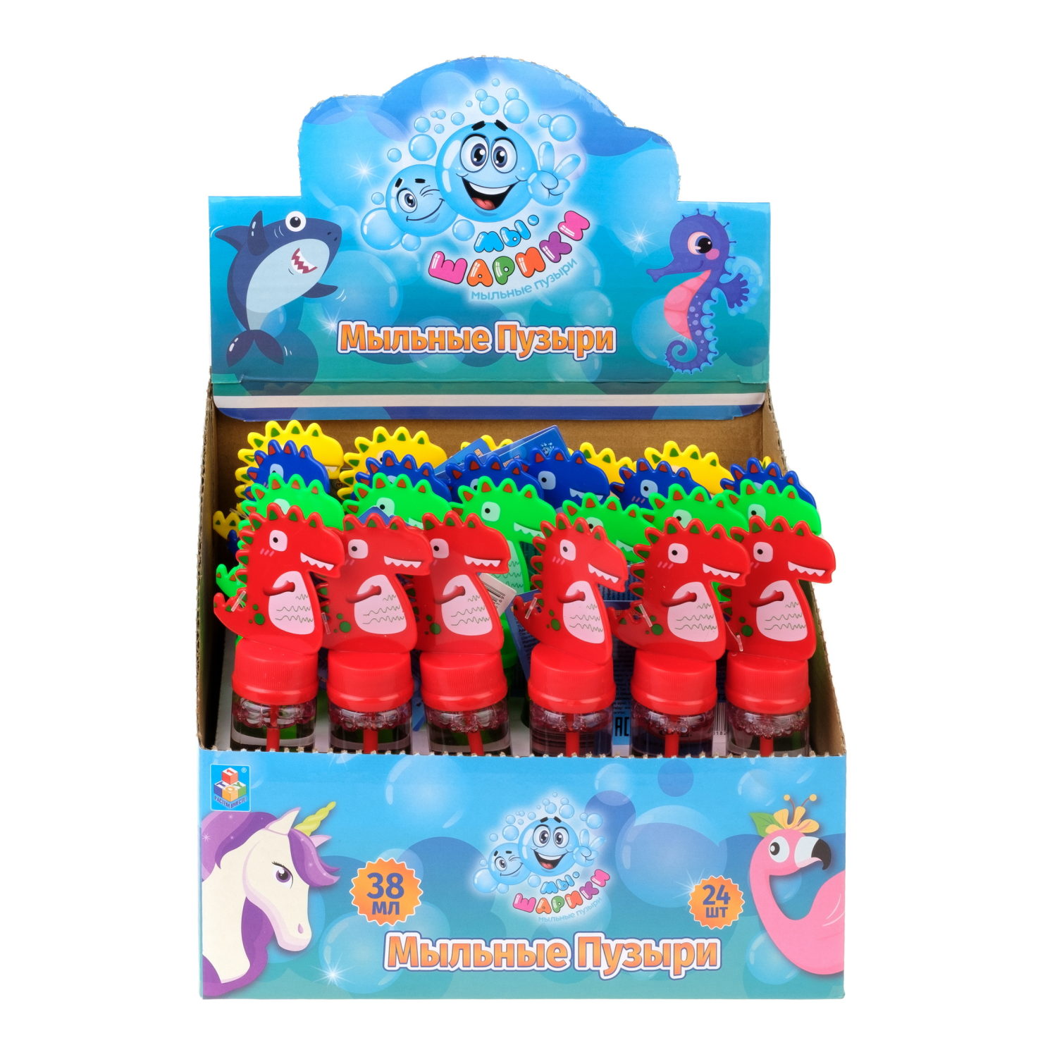 Мыльные пузыри 1TOY Мы-шарики! Динозавр, 38 мл, в ассортименте